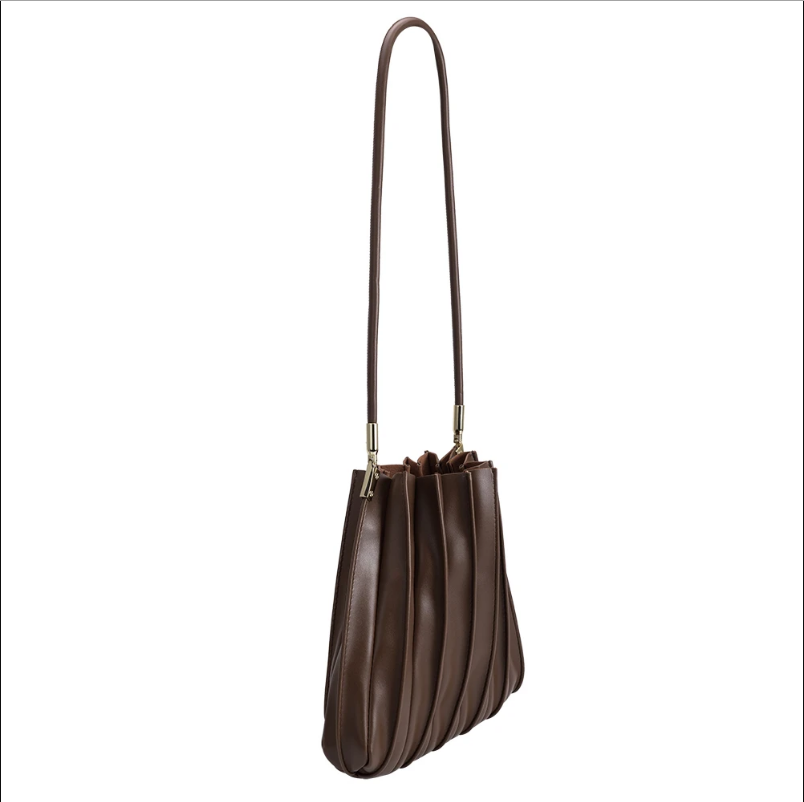 Carrie Chocolate Pleated Bag