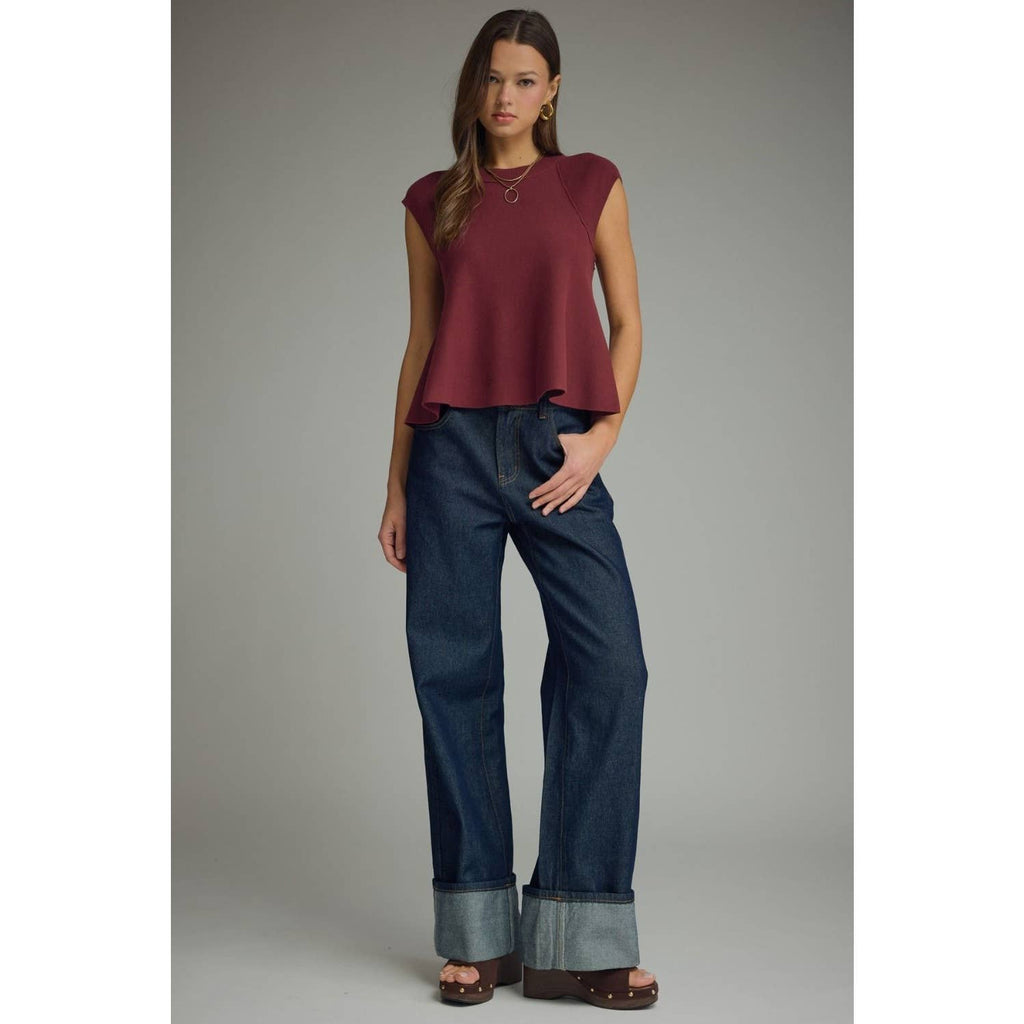 Flared Knit Top