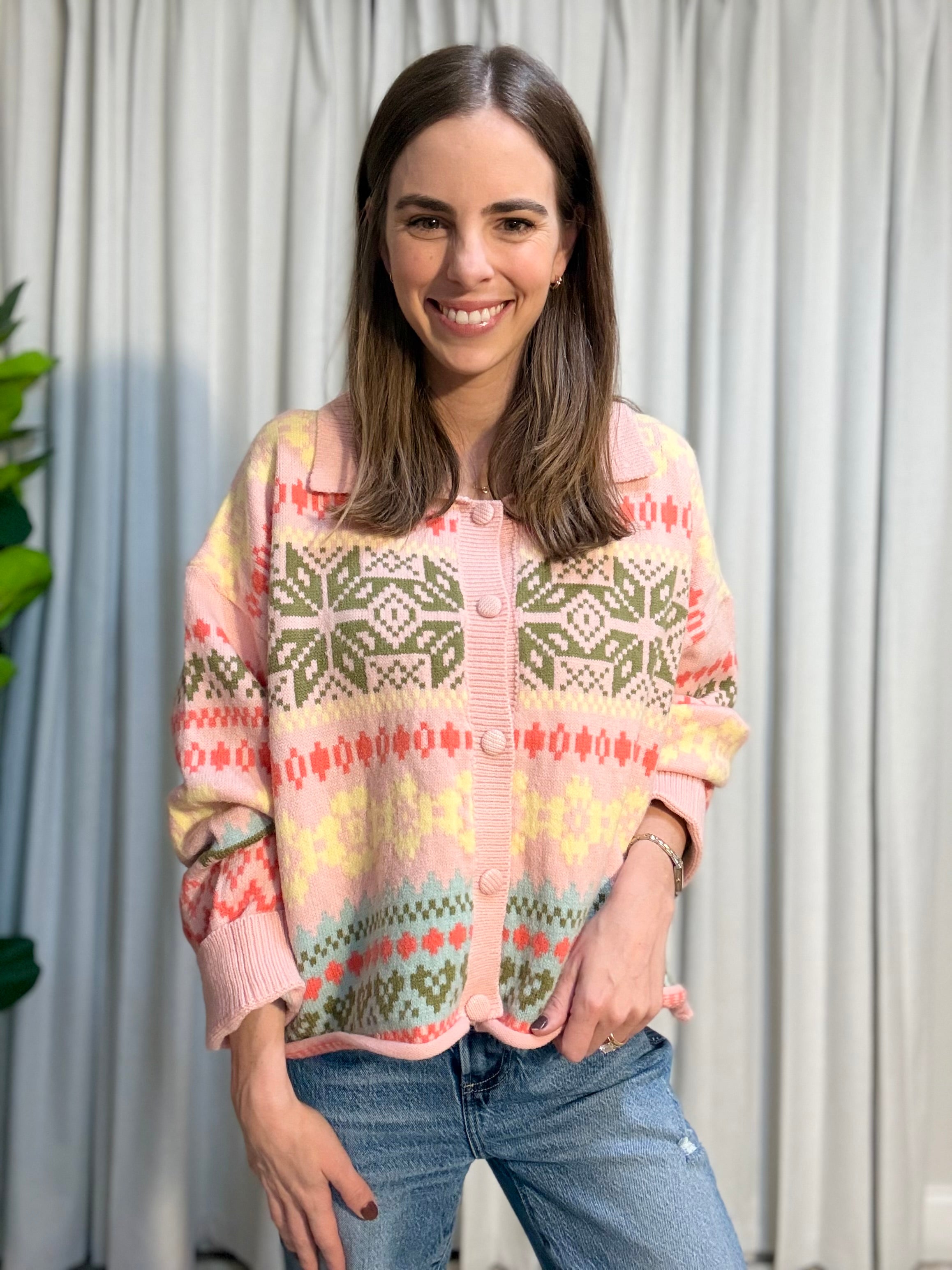 Printed Sweater Cardigan