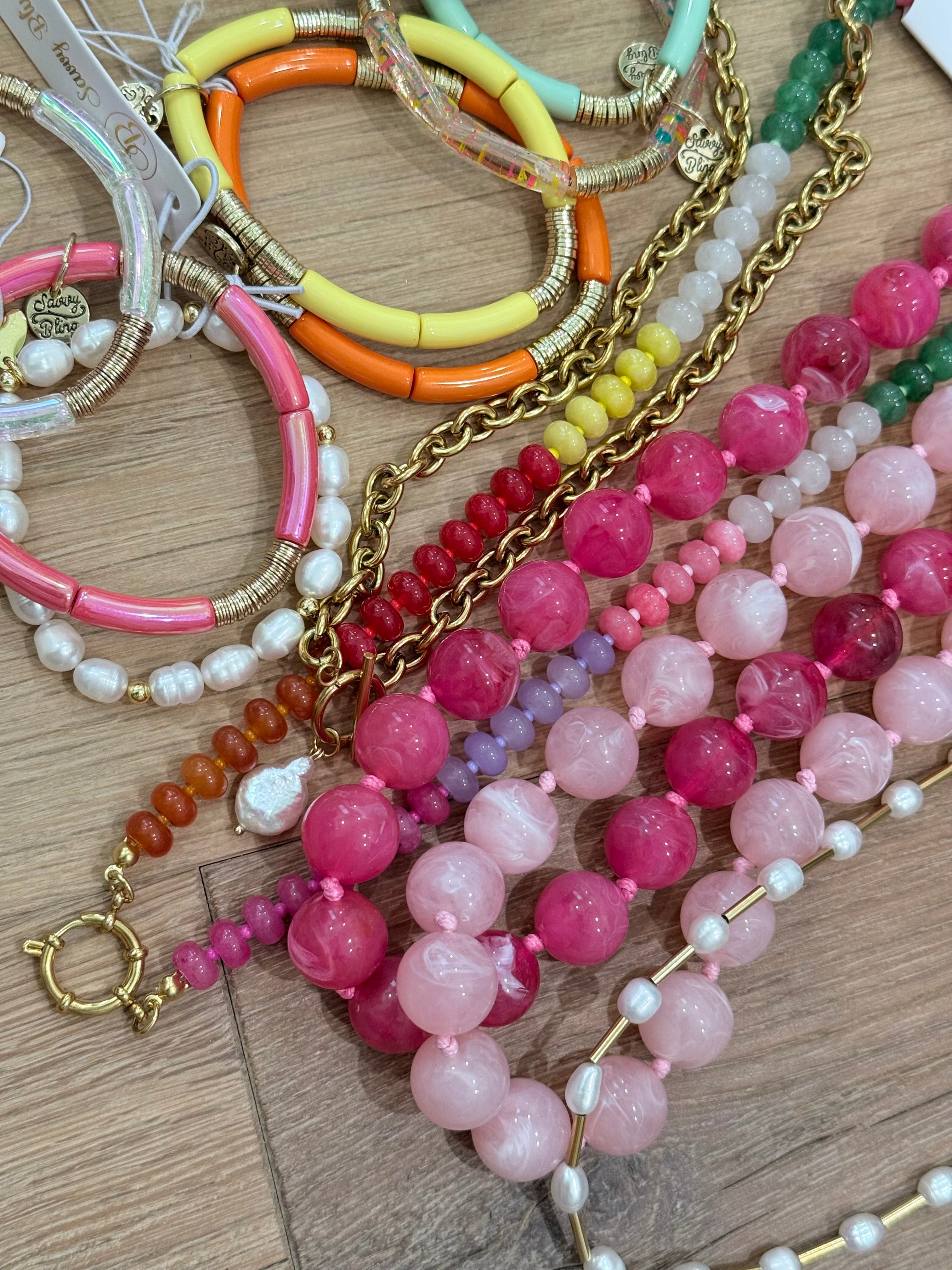 Acrylic Tube Bamboo Bracelet