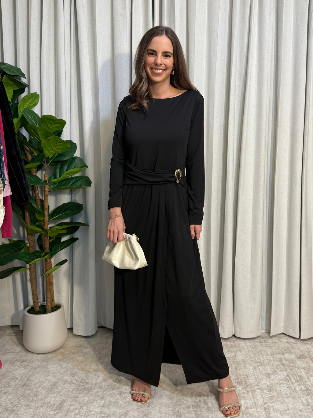 Asymmetrical Belted Dress