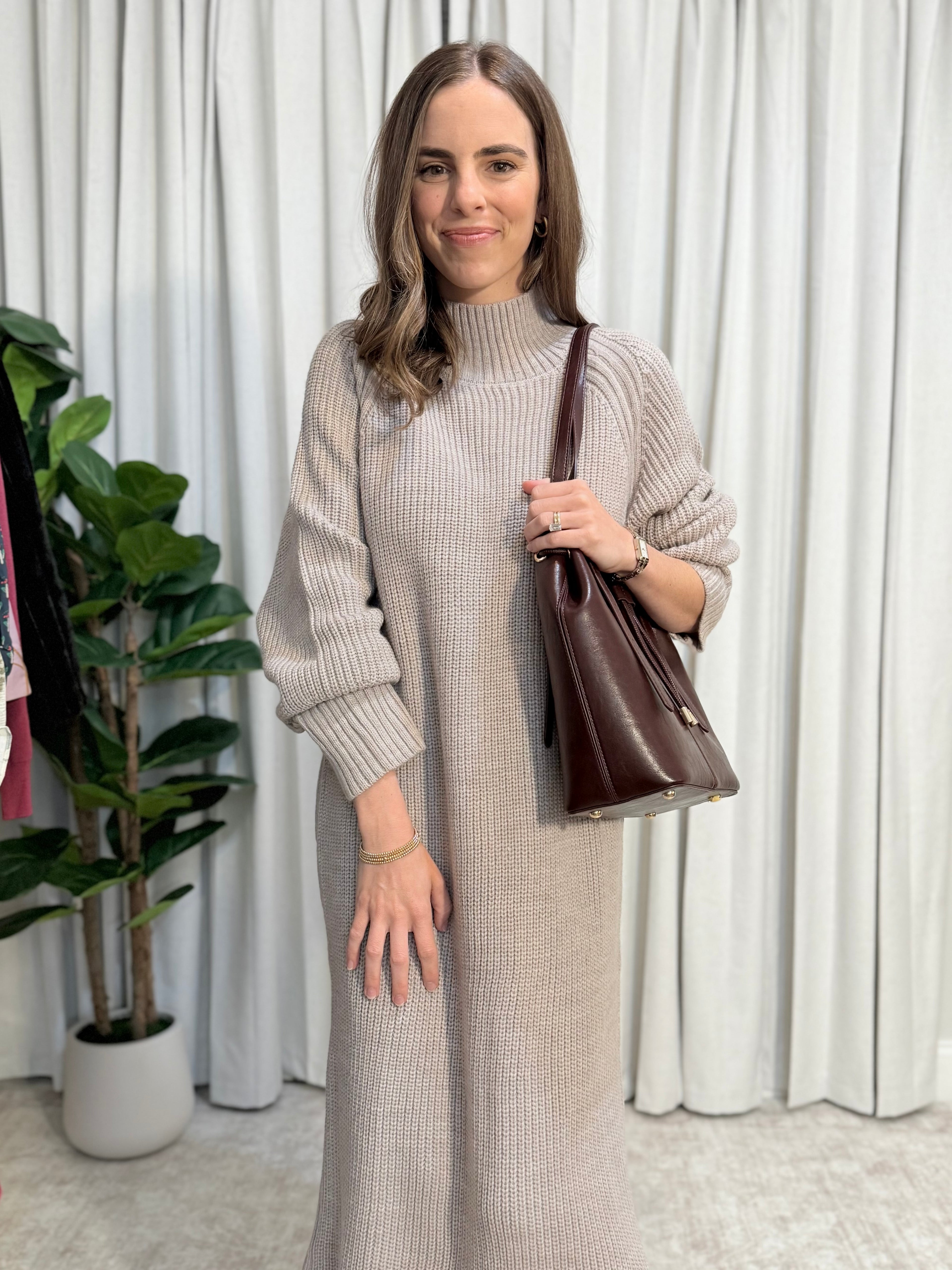 Taupe Turtleneck Maxi