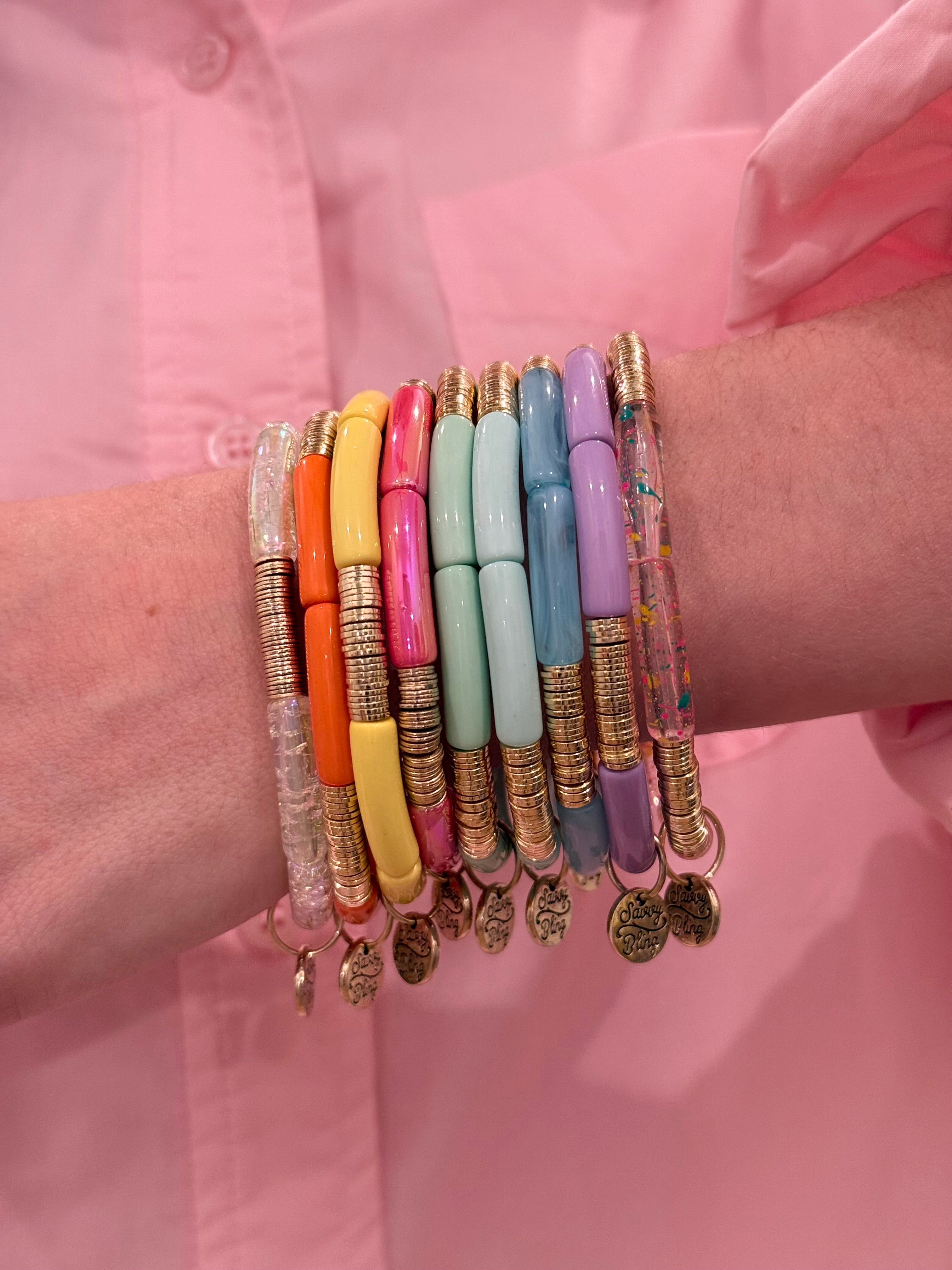 Acrylic Tube Bamboo Bracelet