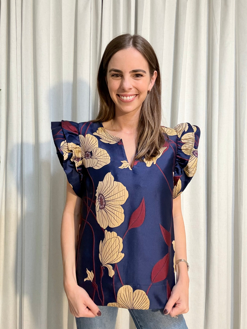 Floral Jacquard Top