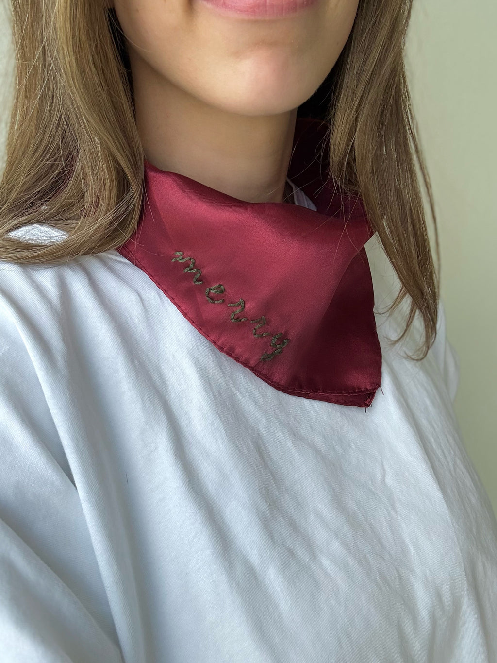 Merry Holiday Scarf - Burgundy