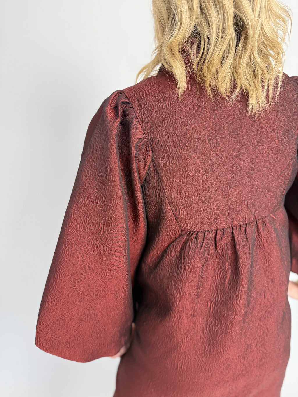Burgundy Babydoll Dress