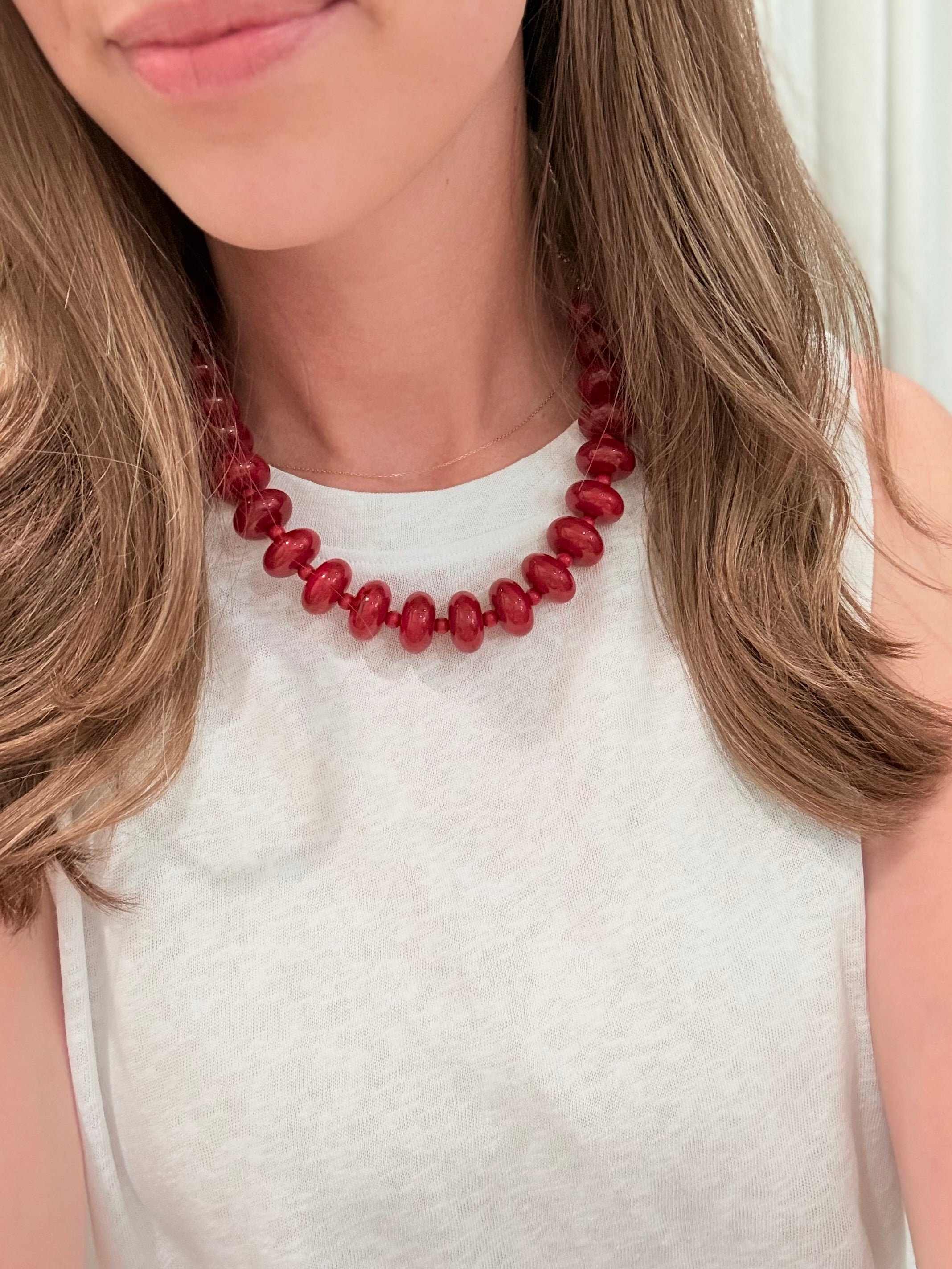 Marble Beaded Statement Necklace