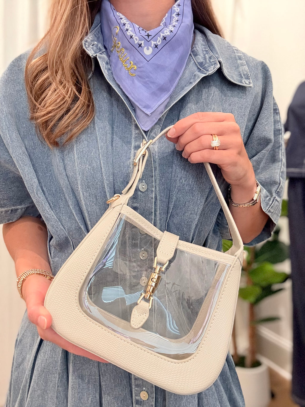 Pleated Denim Midi Dress