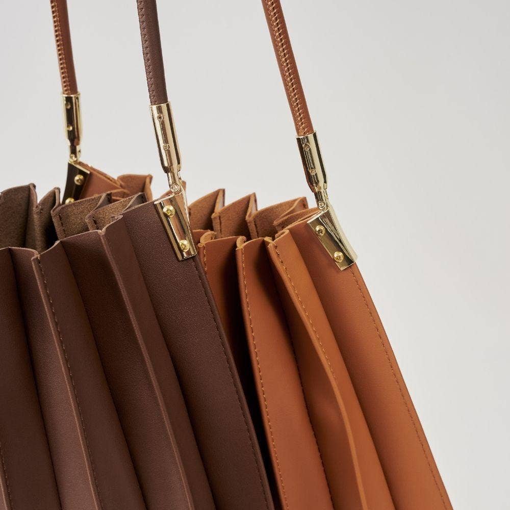 Carrie Chocolate Pleated Bag