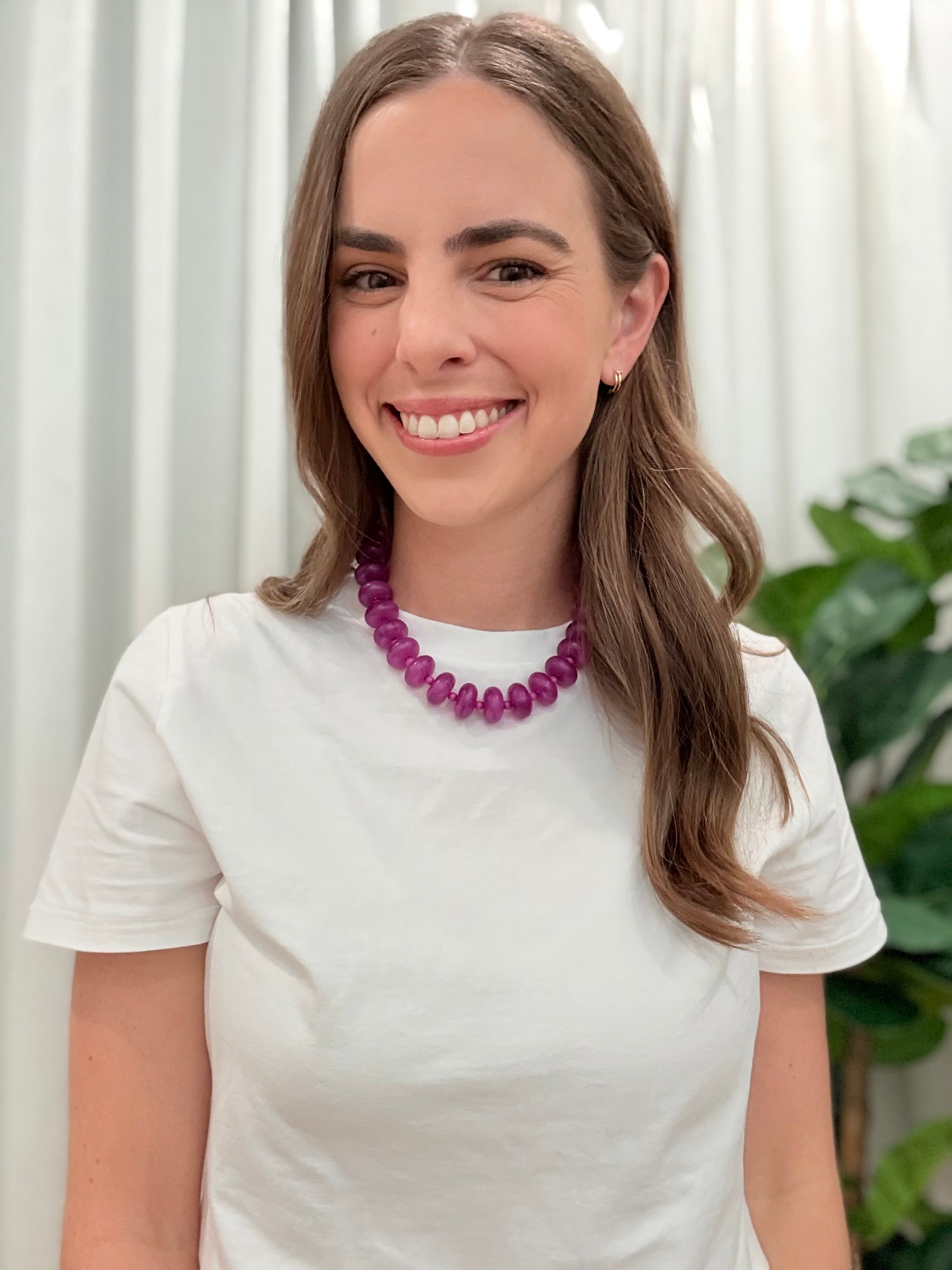 Circle Bauble Ball Necklace - Purple