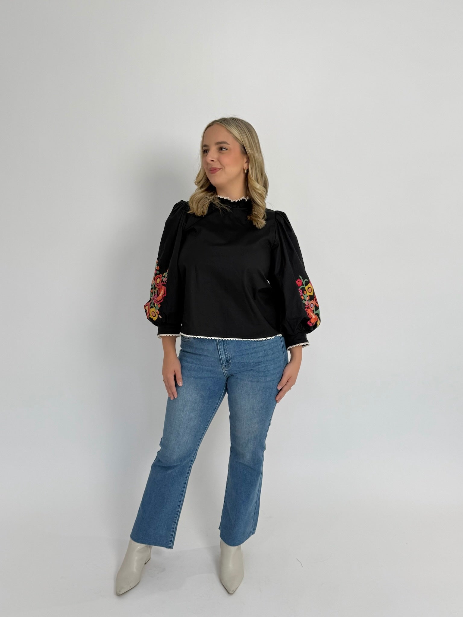 Black Embroidered Top