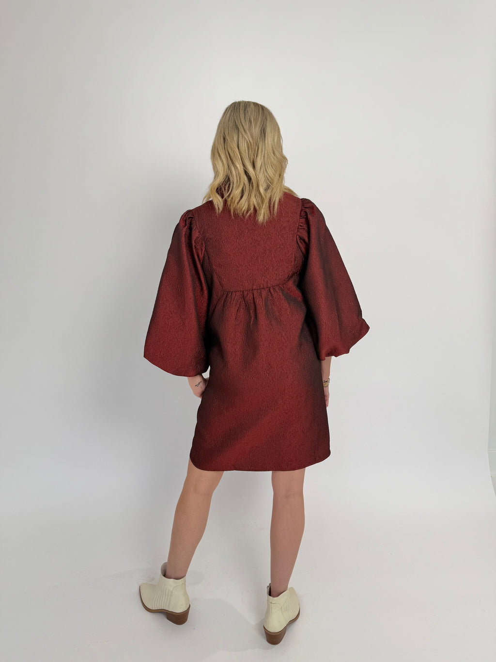 Burgundy Babydoll Dress