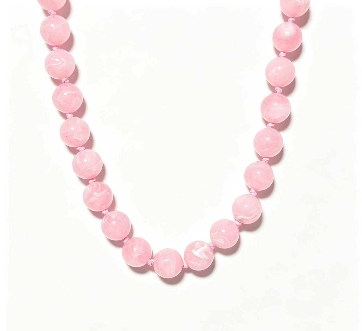 Marble Beaded Statement Necklaces