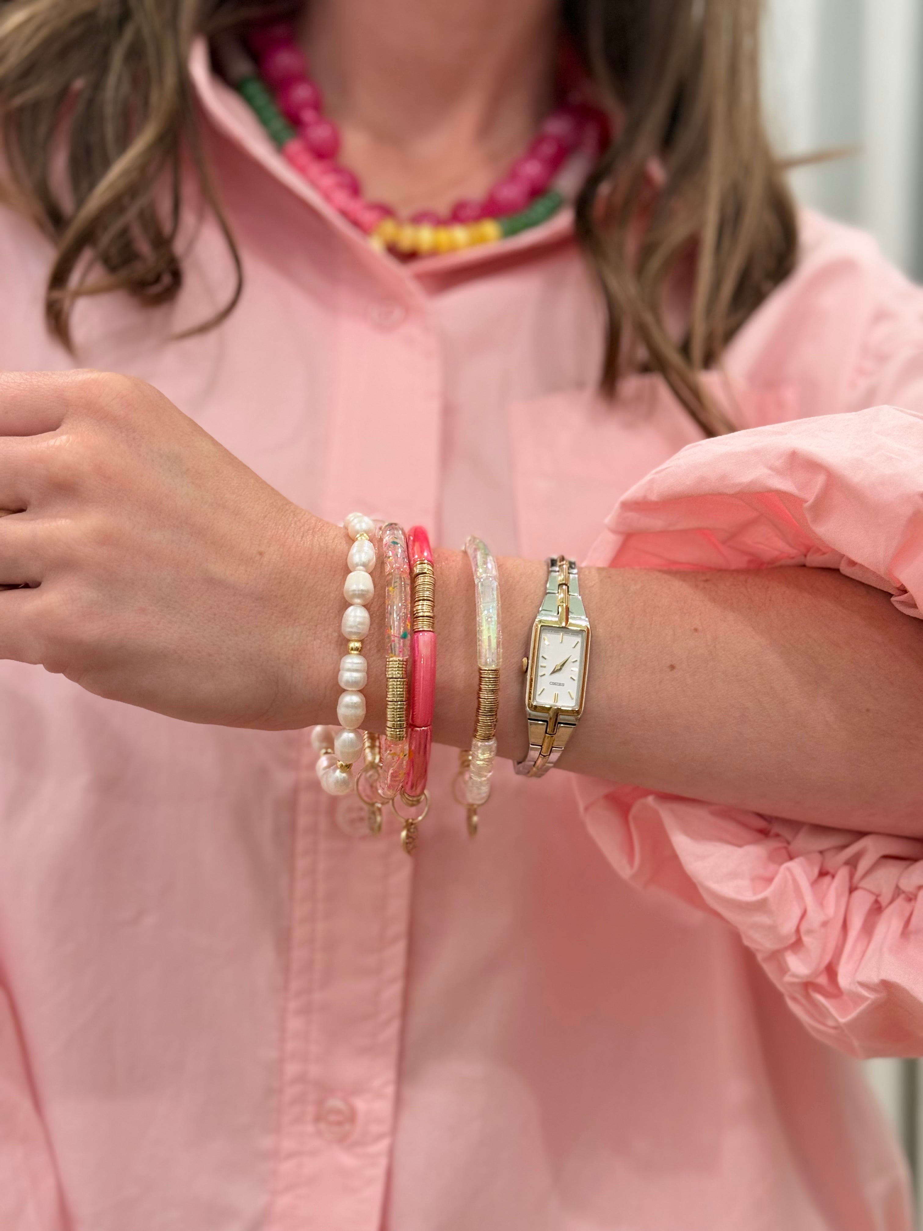 Acrylic Tube Bamboo Bracelet