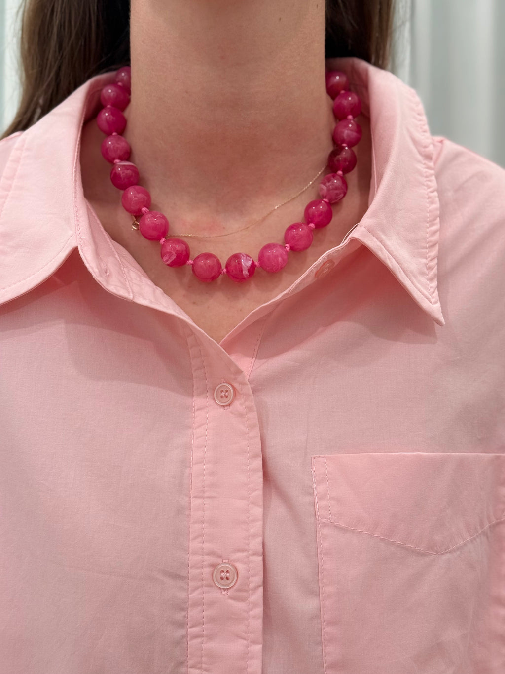Marble Beaded Statement Necklaces