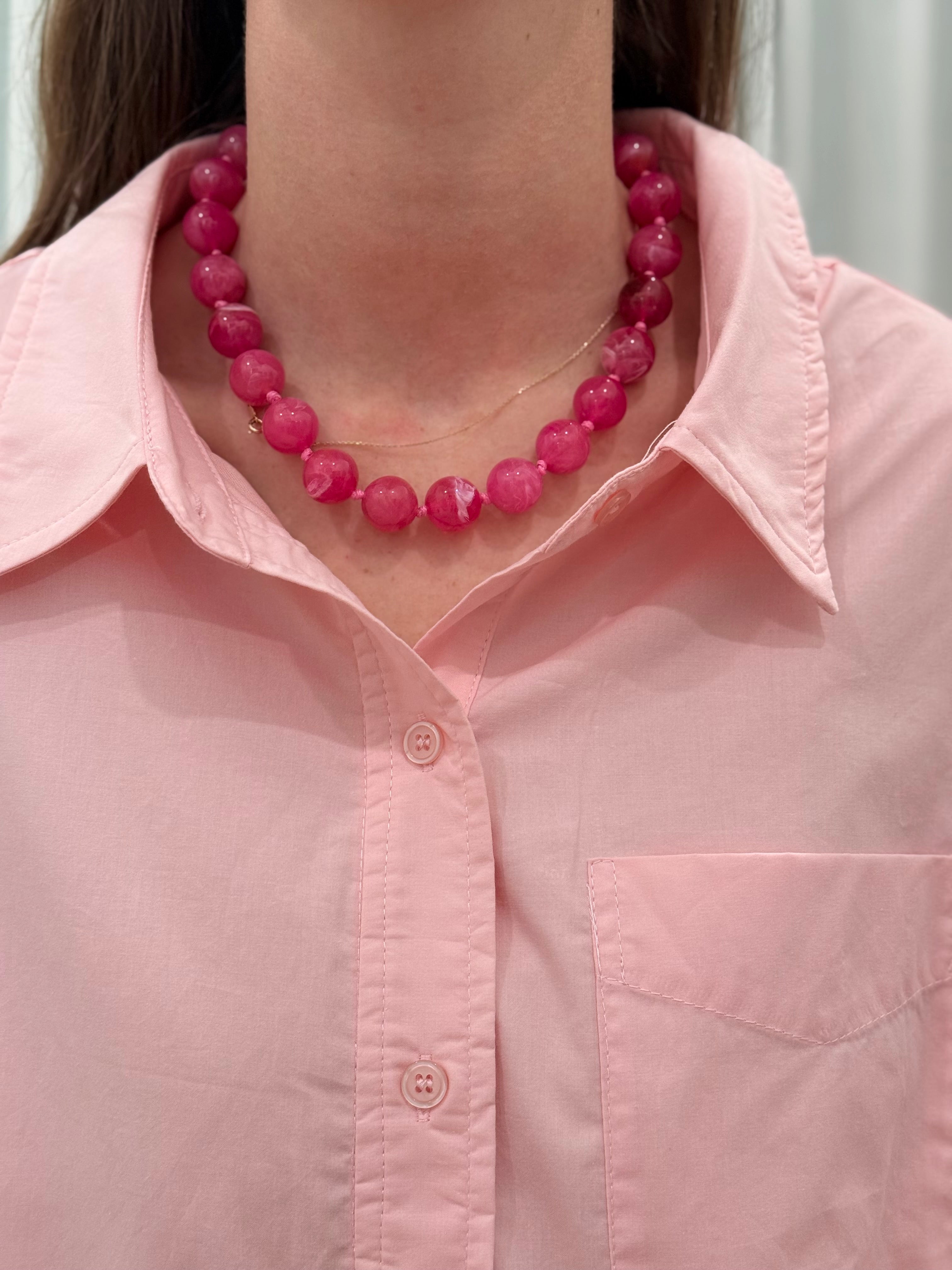 Marble Beaded Statement Necklaces