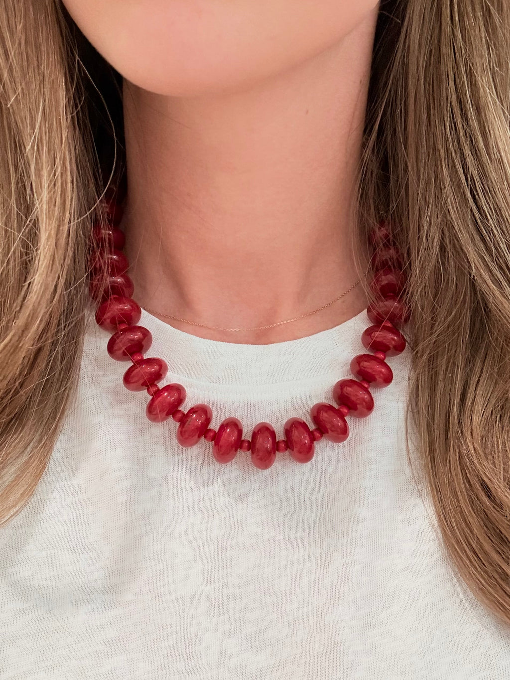 Marble Beaded Statement Necklace