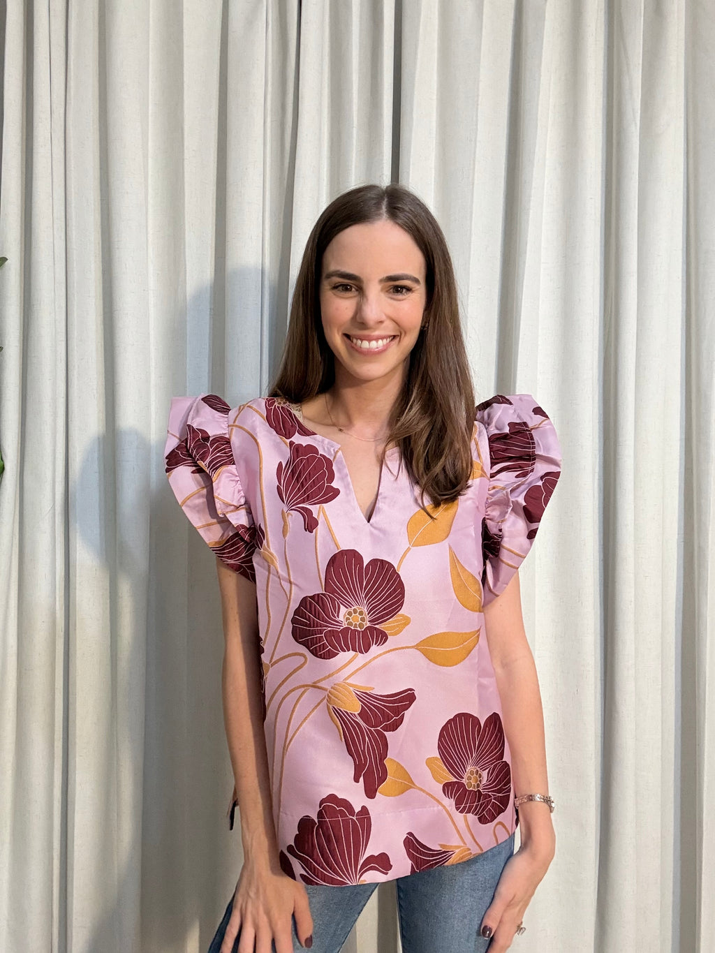 Floral Jacquard Top