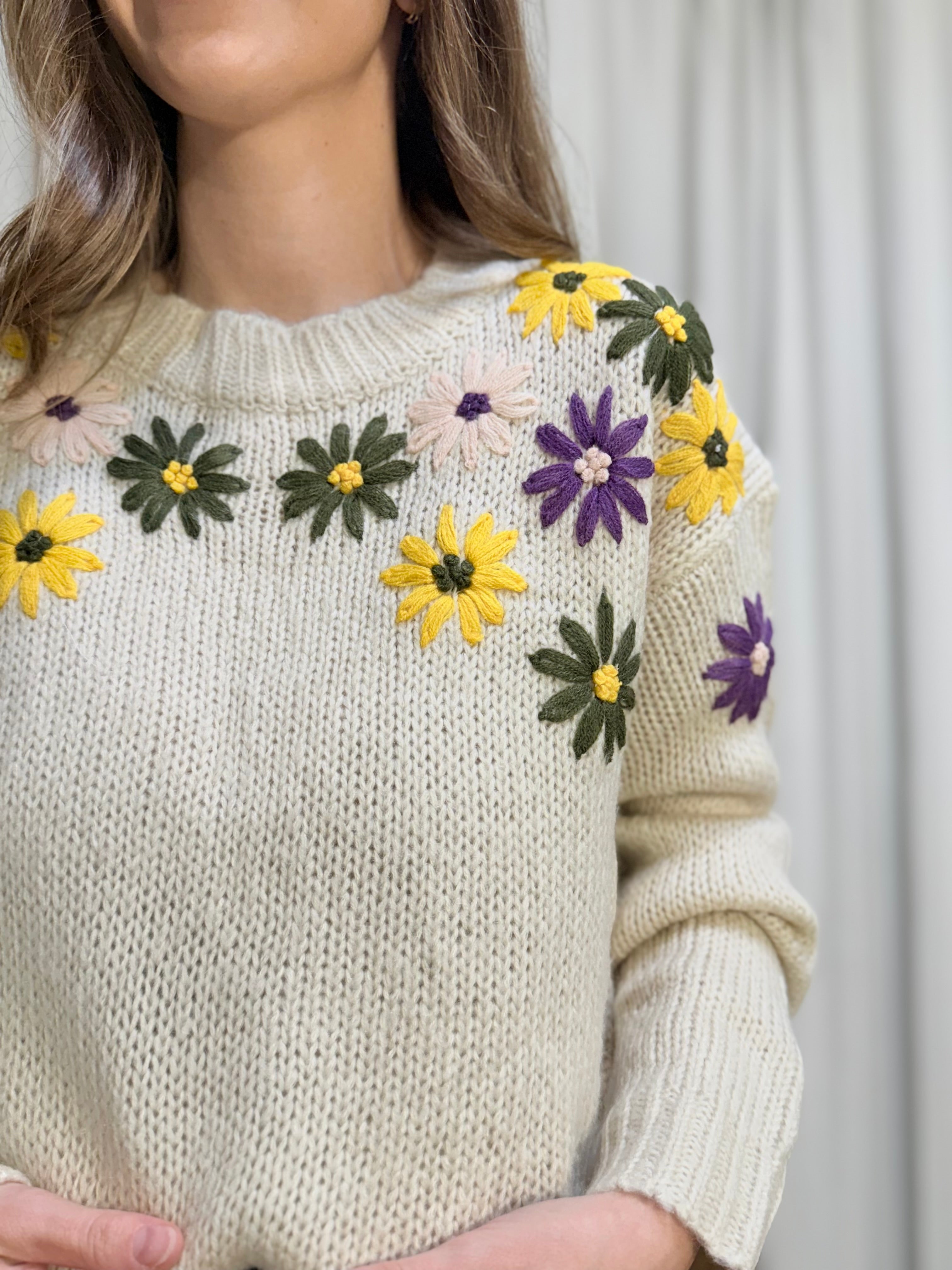 Floral Embroidered Sweater