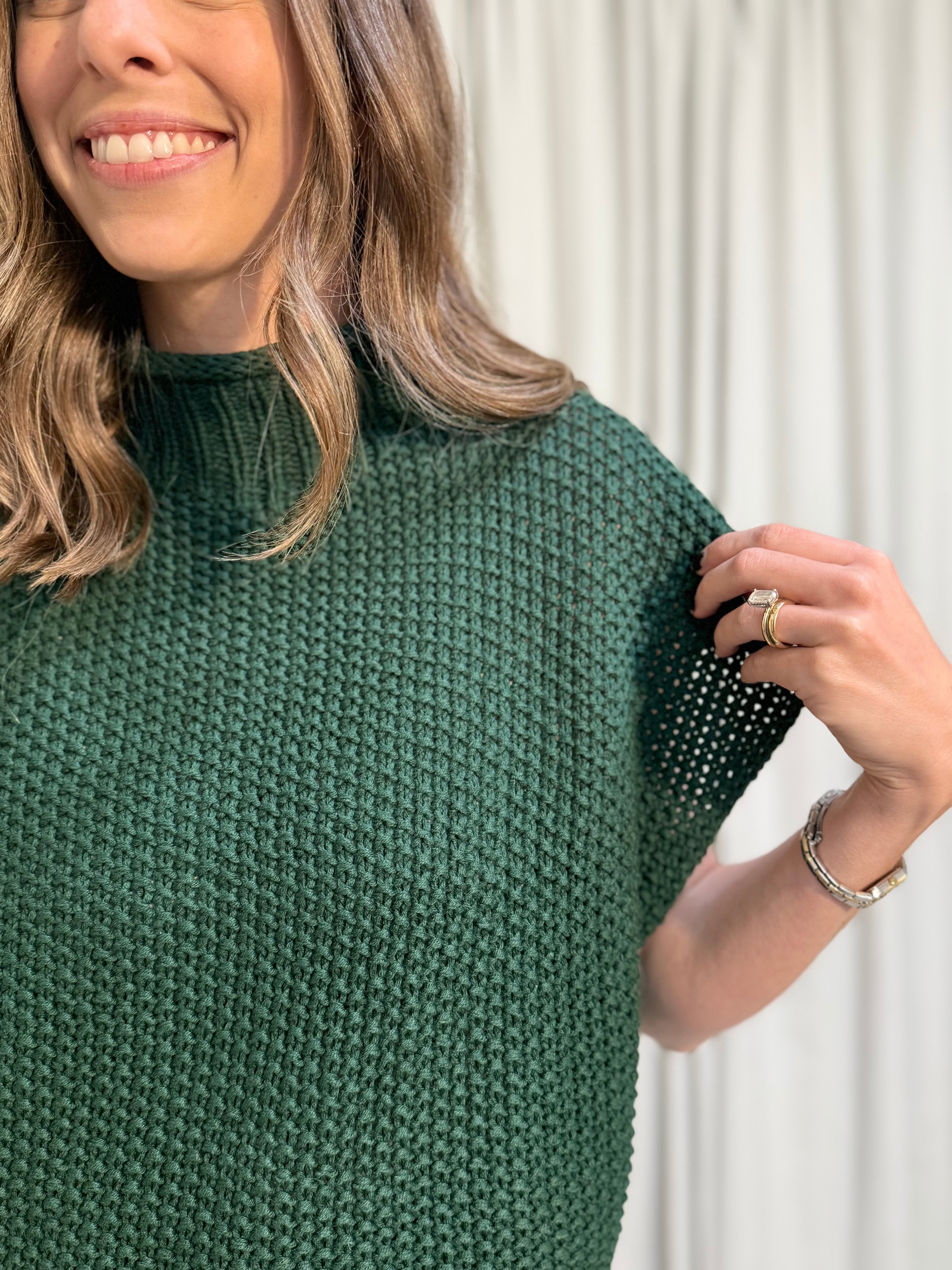 Green Mock Neck