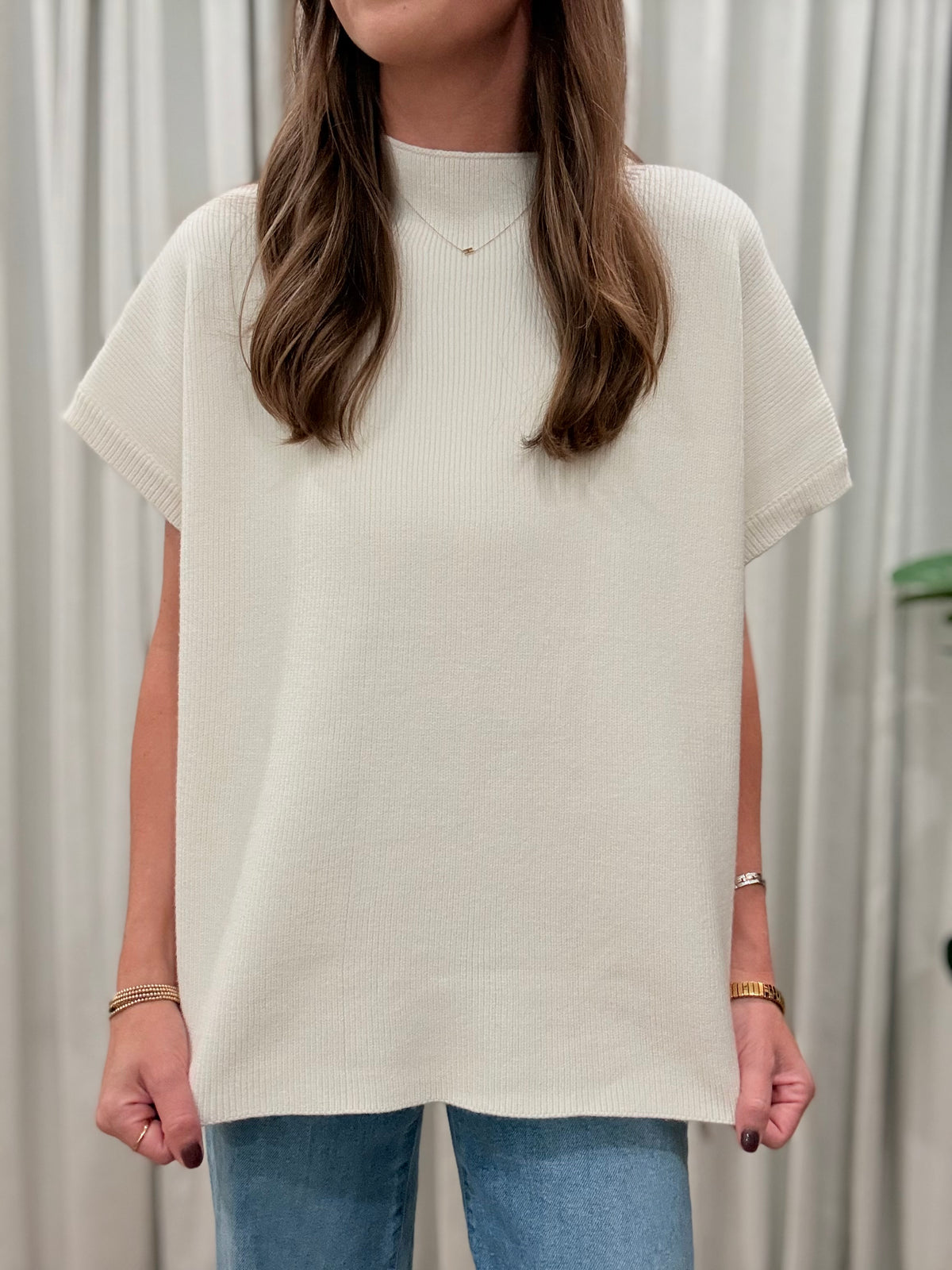 Mock Neck Sweater Top