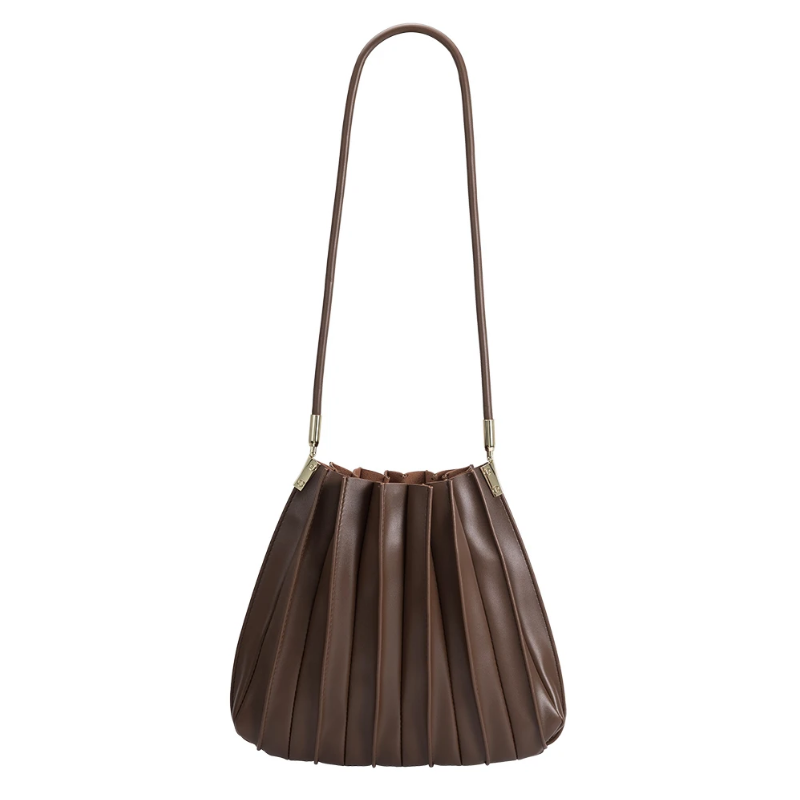 Carrie Chocolate Pleated Bag