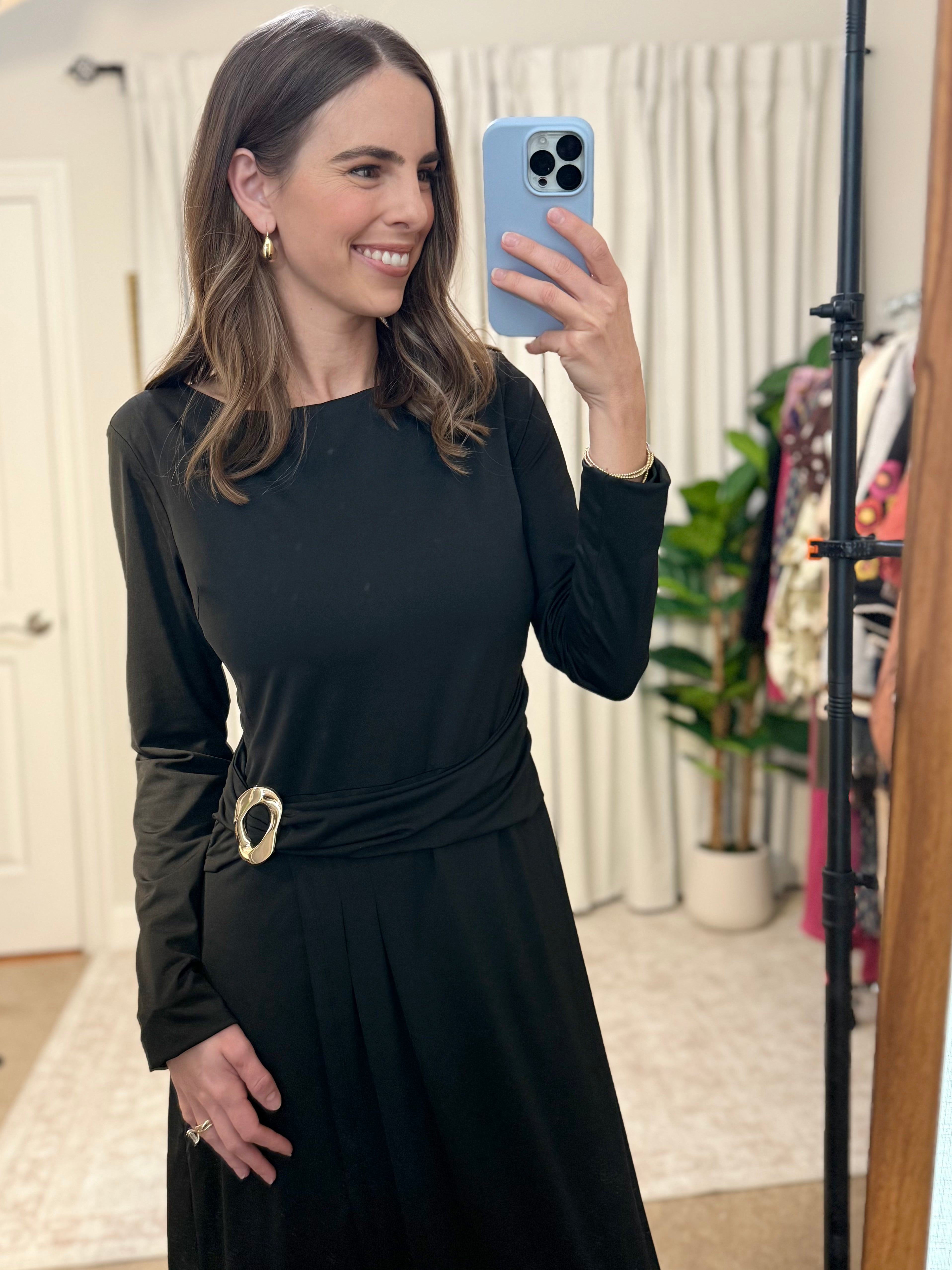 black high-neck asymmetric belted a-line dress Hobemty Women's Elegant Sheath Dress Asymmetrical Neckline Wear to Work Pencil Dresses Small Black at Amazon Women's Clothing store