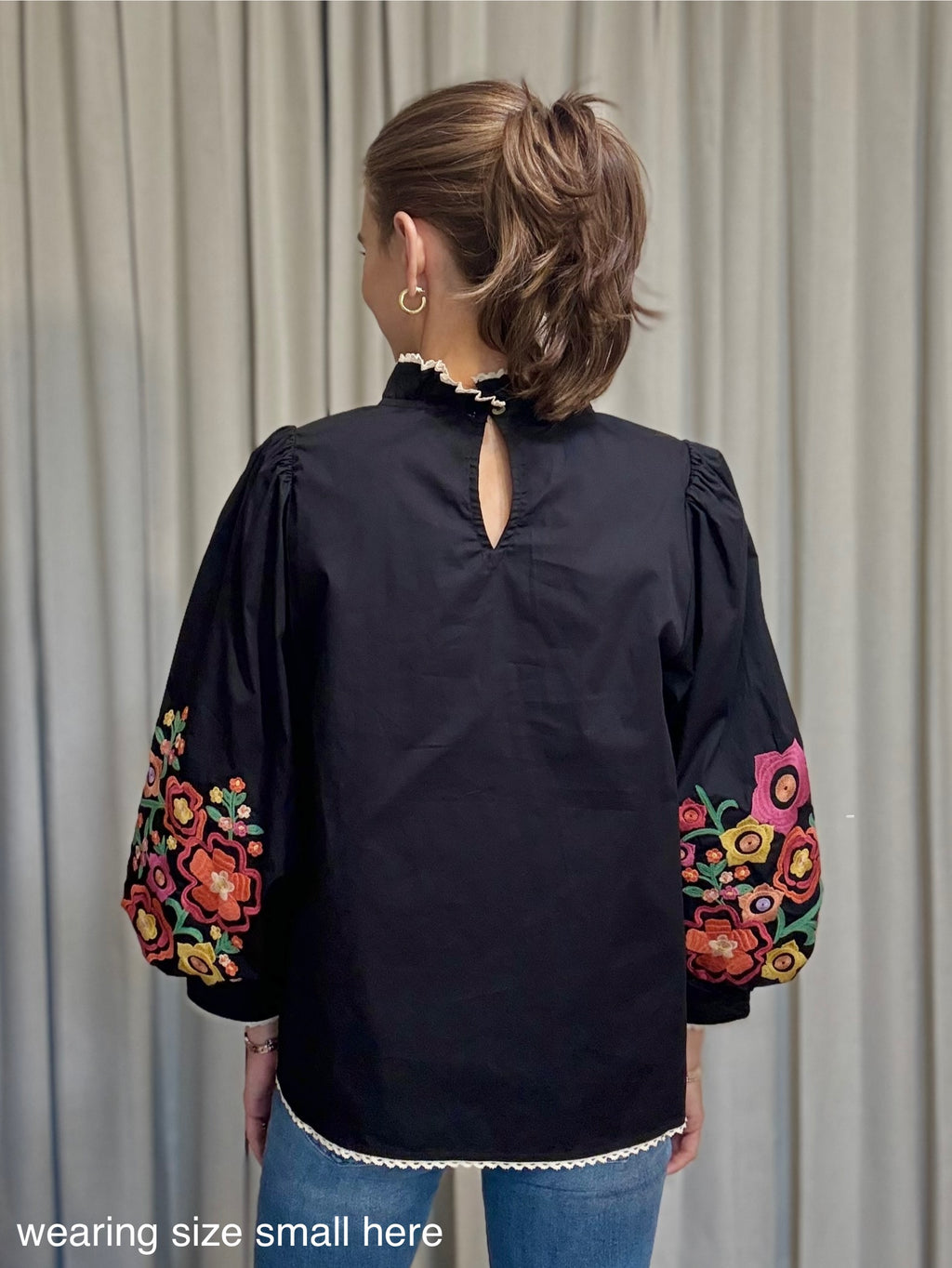 Black Embroidered Top