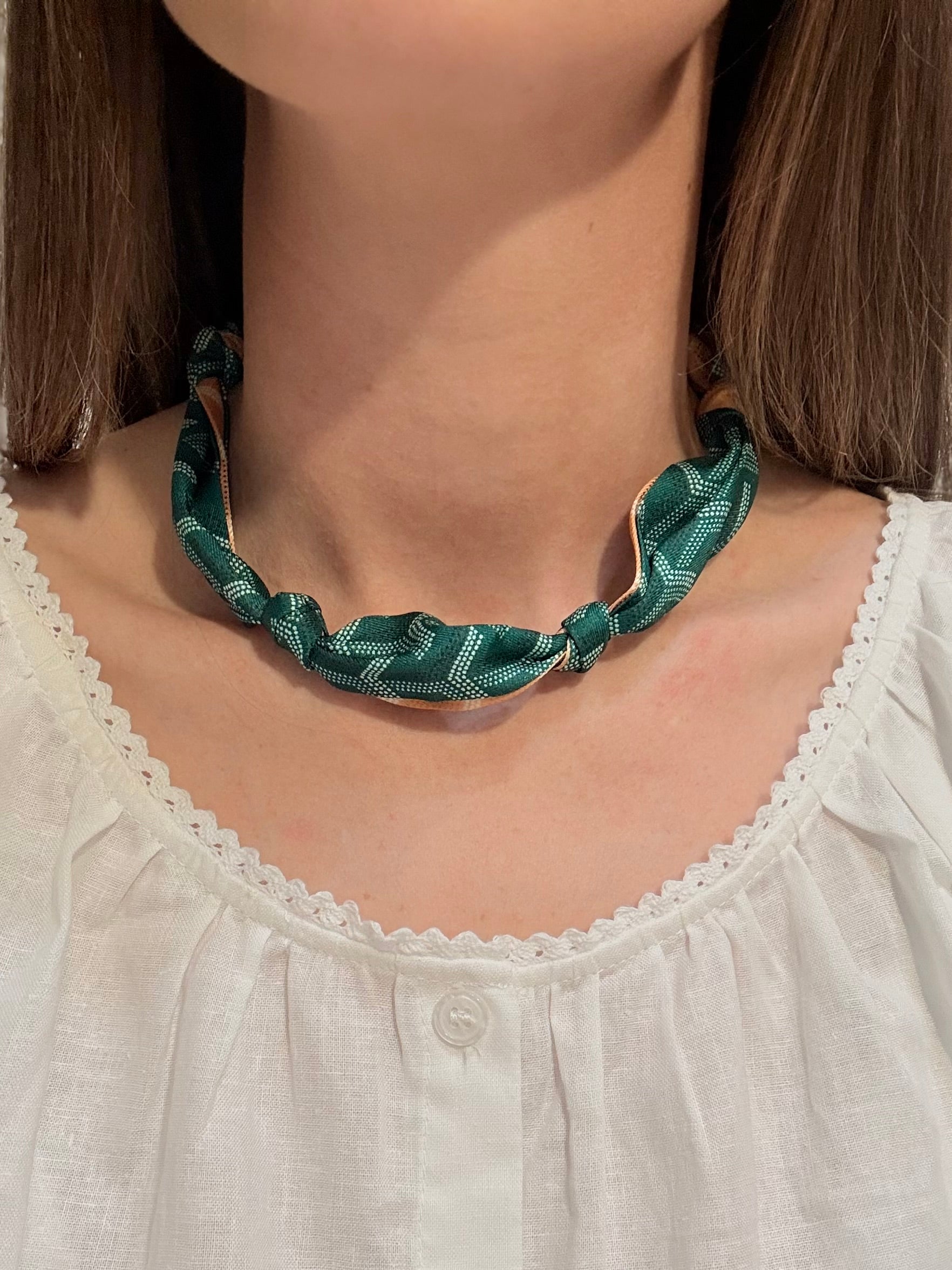 Knotted Herringbone Scarf Necklace