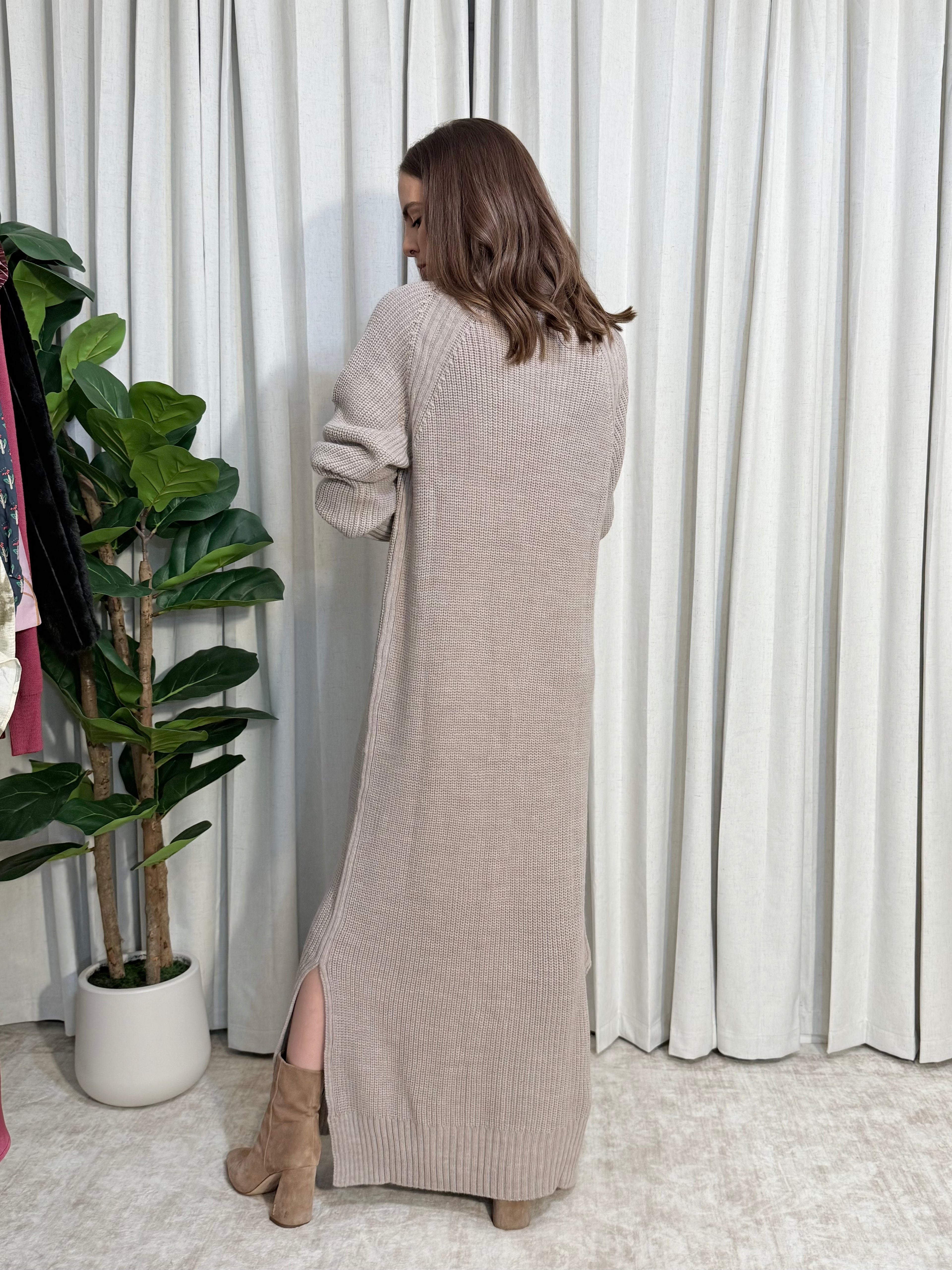 Taupe Turtleneck Maxi