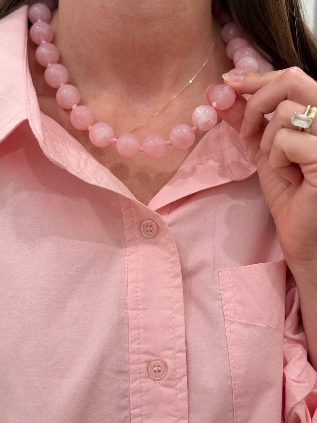 Marble Beaded Statement Necklaces