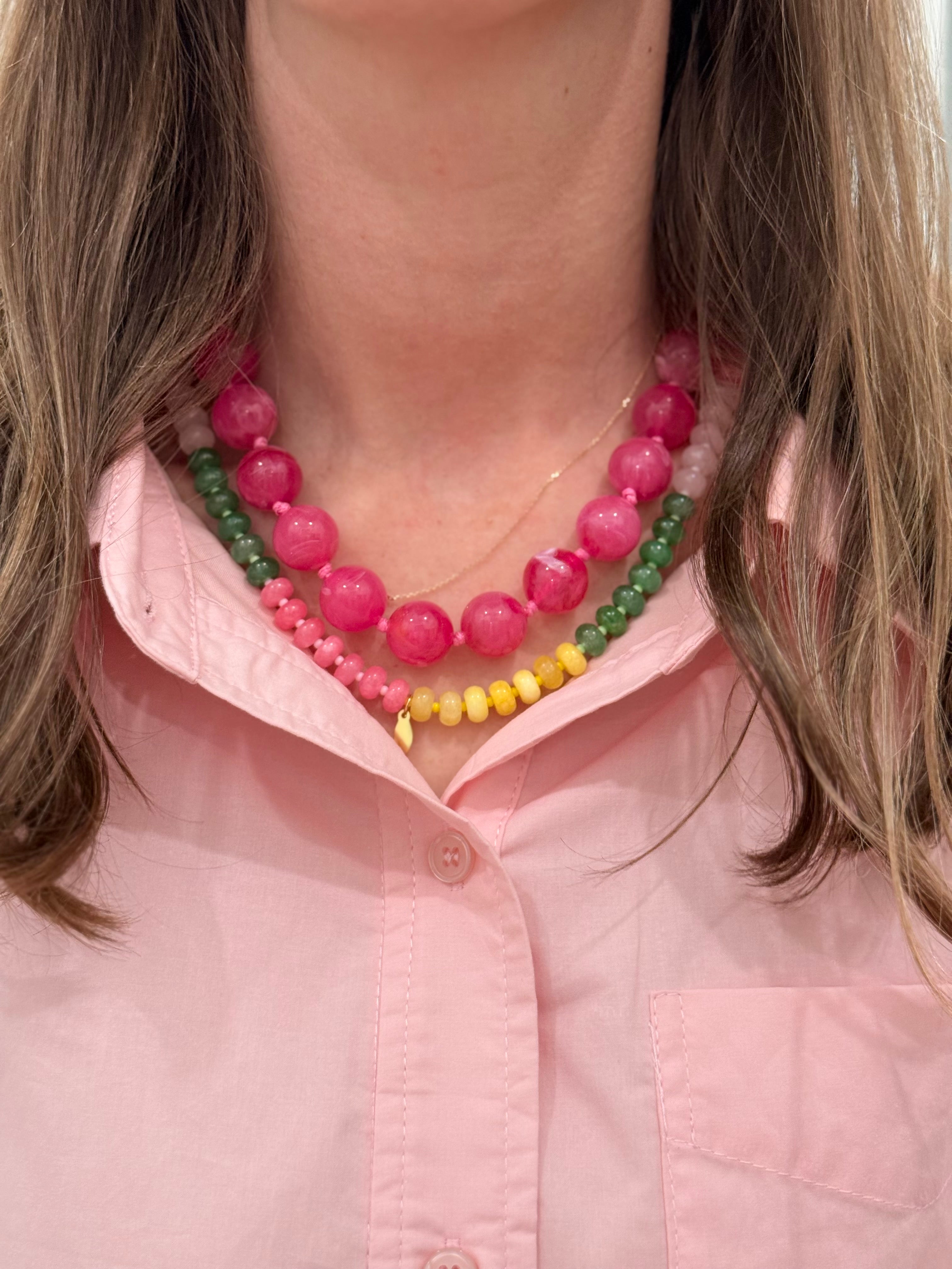 Marble Beaded Statement Necklaces