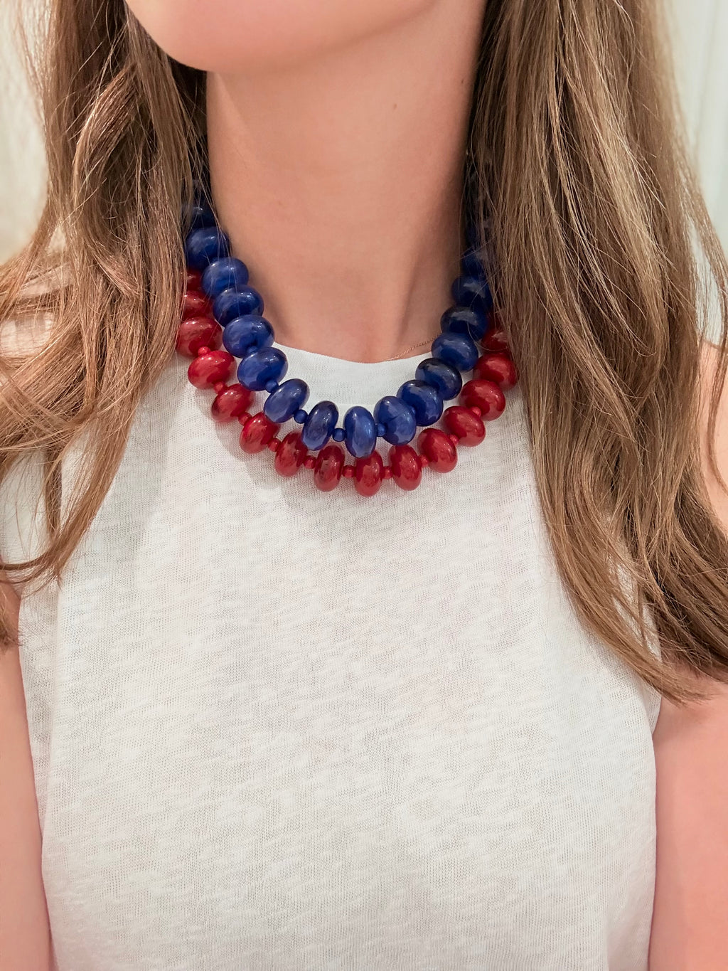 Marble Beaded Statement Necklace
