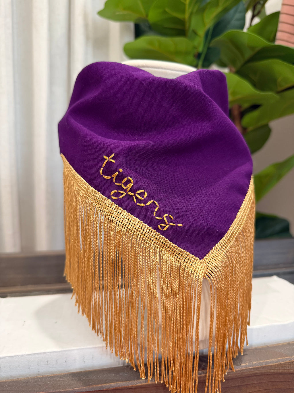 "Tigers" Fringe Bandana Scarf
