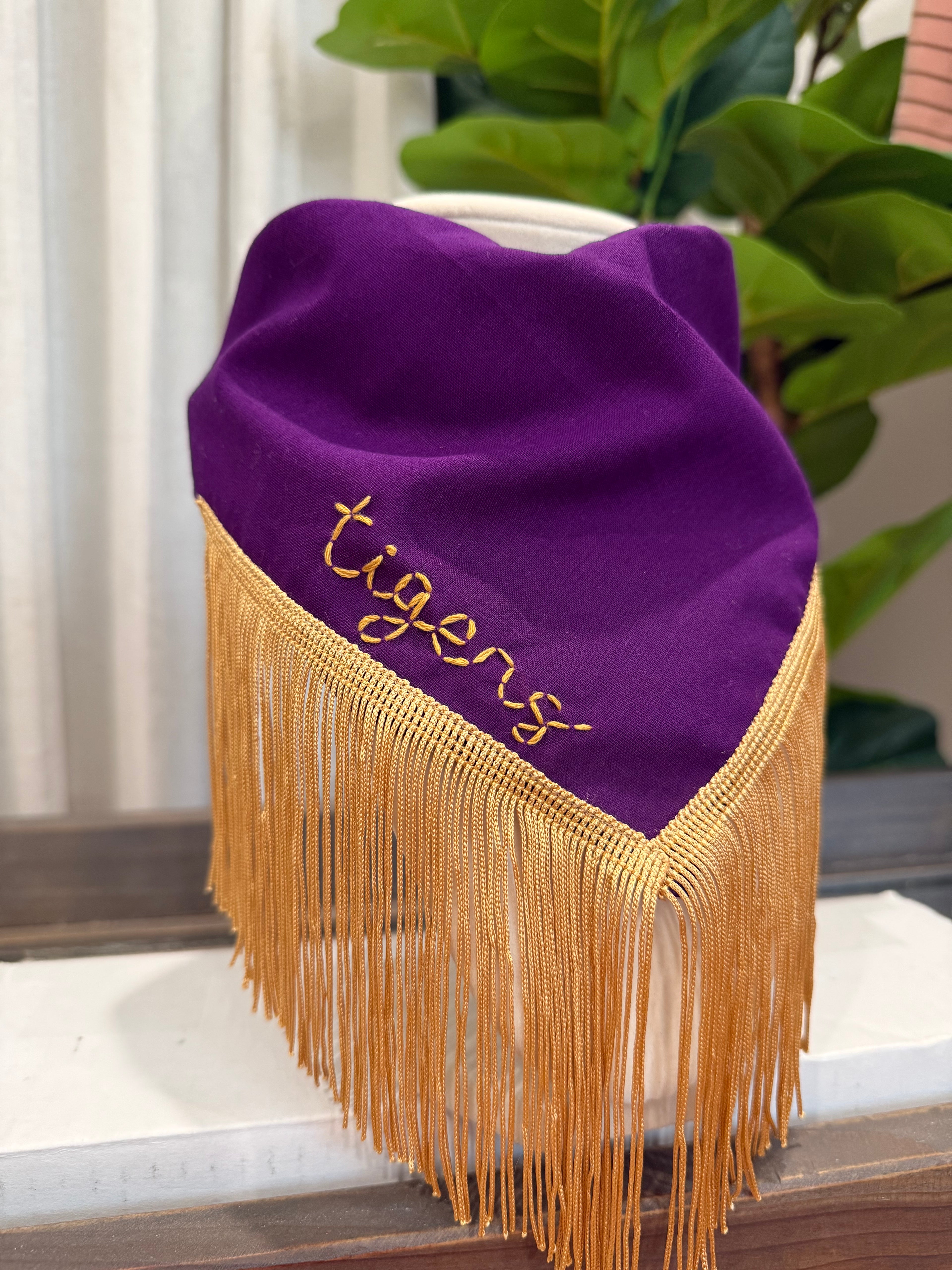 "Tigers" Fringe Bandana Scarf