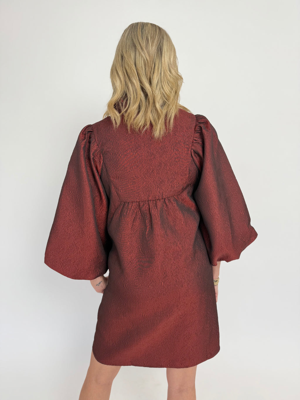 Burgundy Babydoll Dress