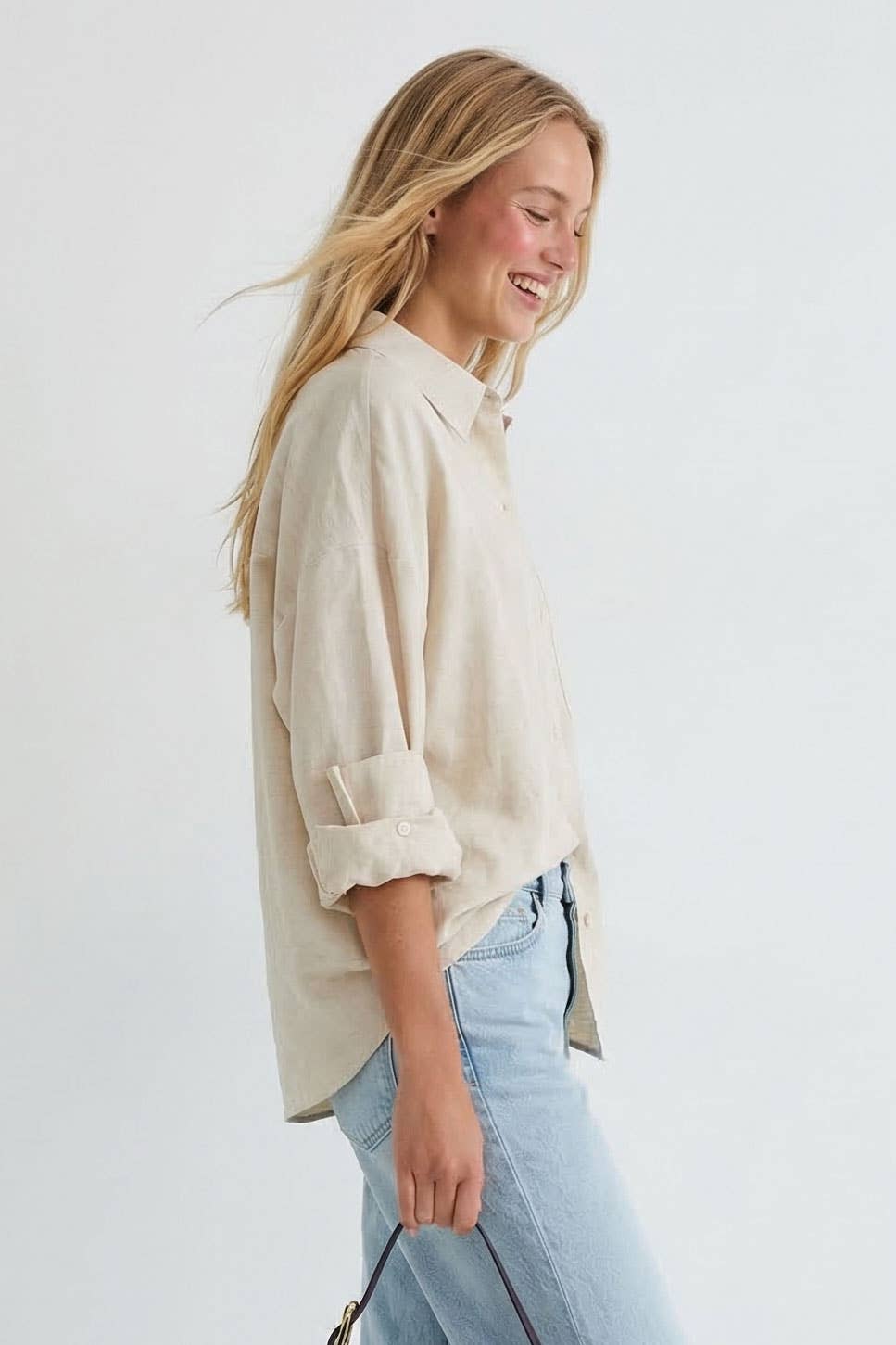 Linen Rolled Sleeve Shirt