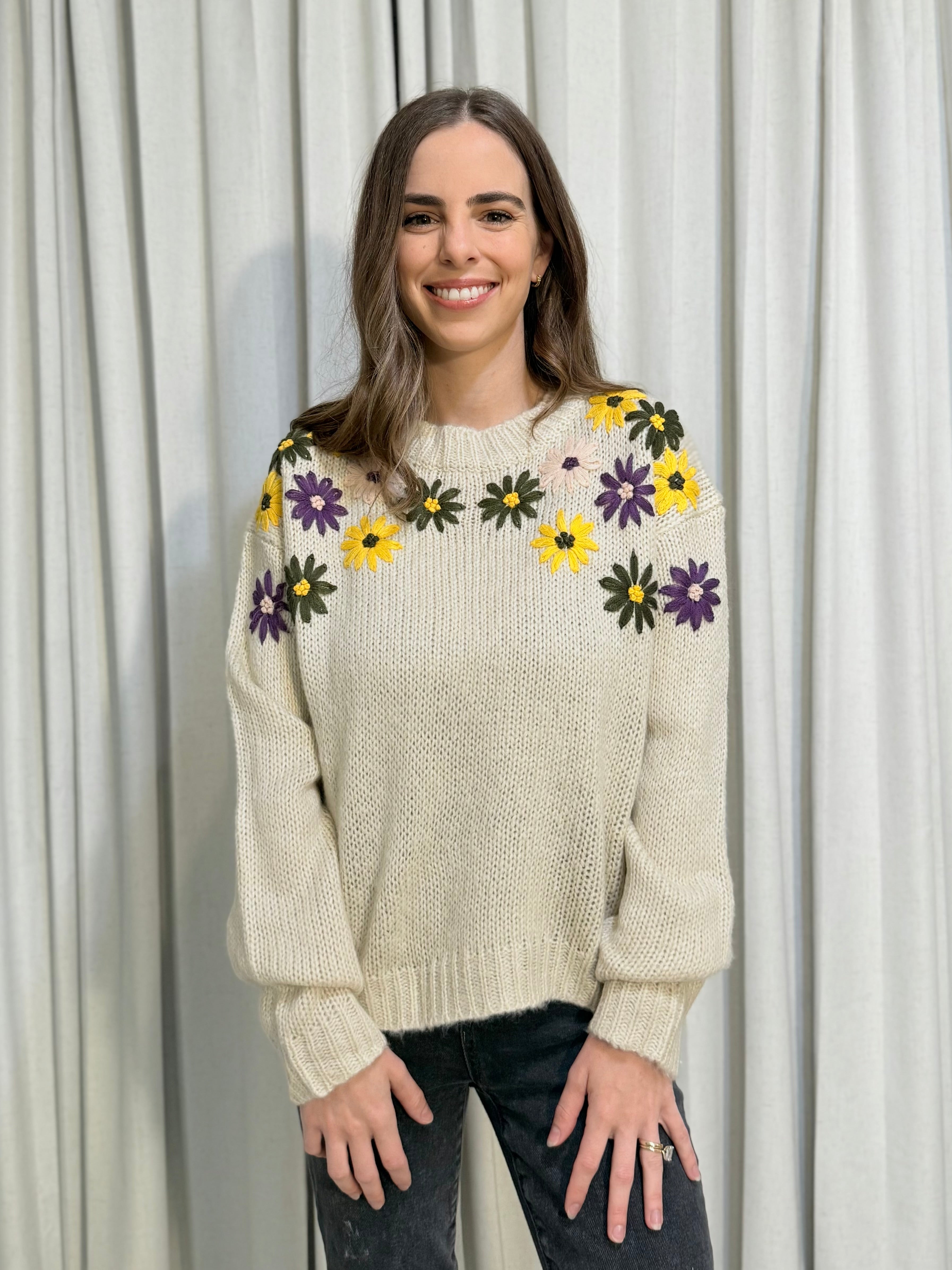 Floral Embroidered Sweater