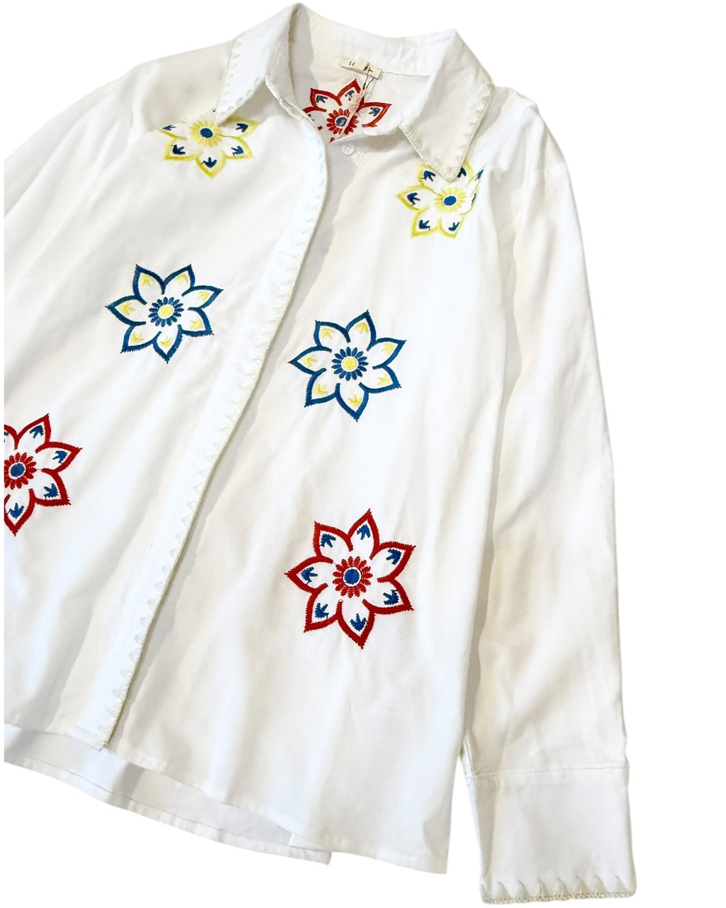 Embroidered Corduroy Top