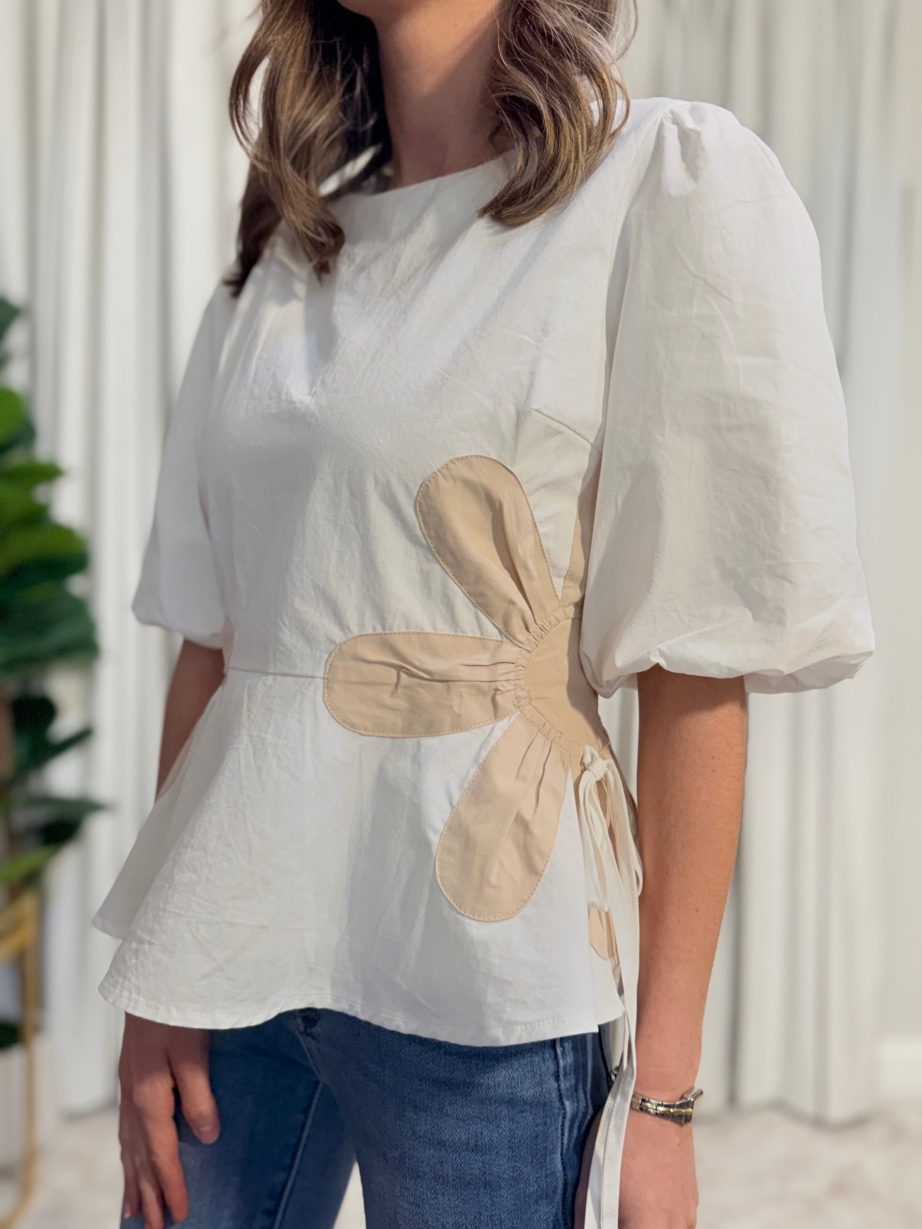 Colorblock Flower Top