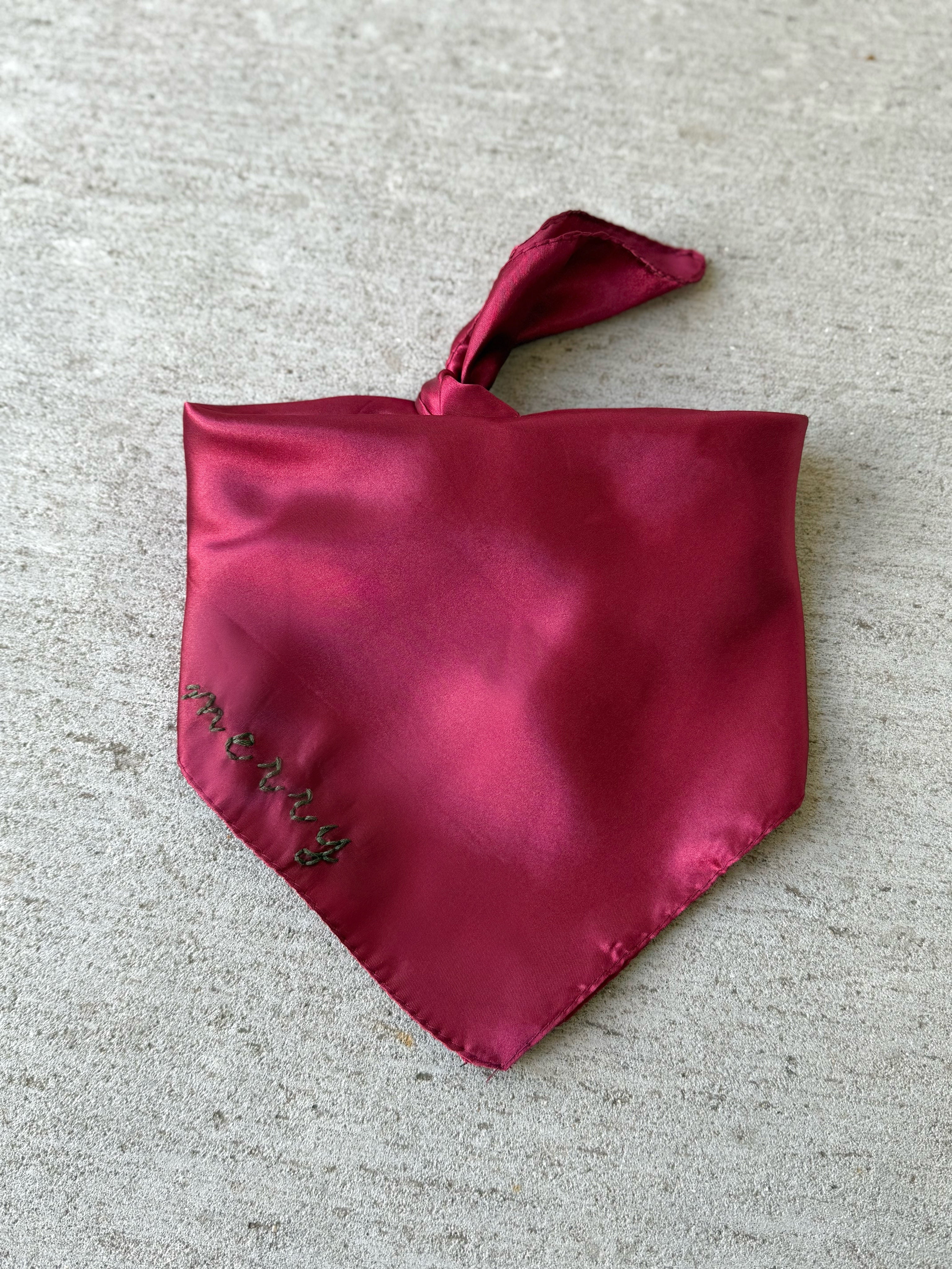 Merry Holiday Scarf - Burgundy