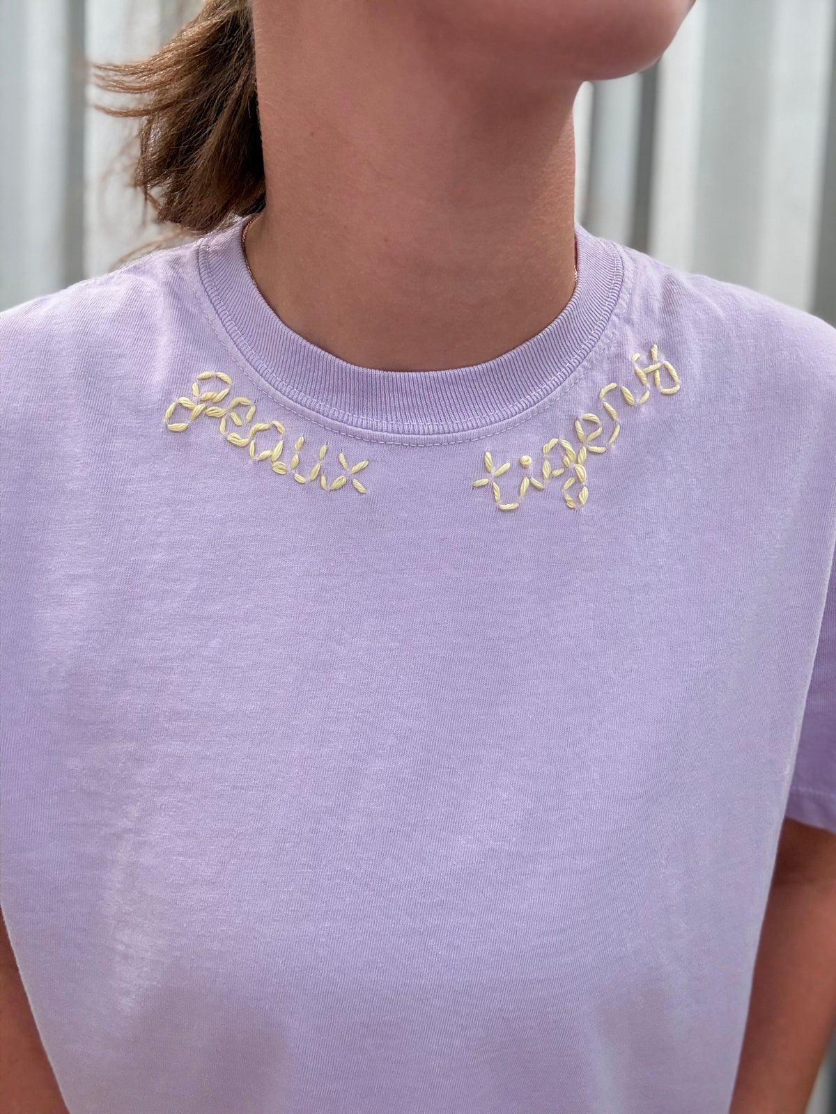 Hand-stitched "geaux tigers" Top