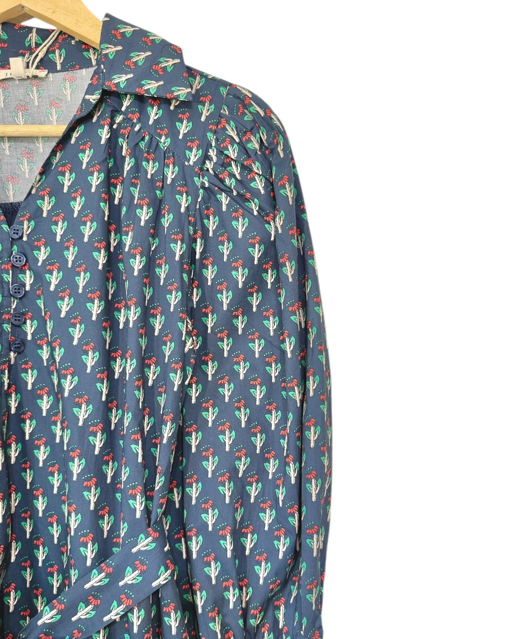 Navy Floral Midi Dress