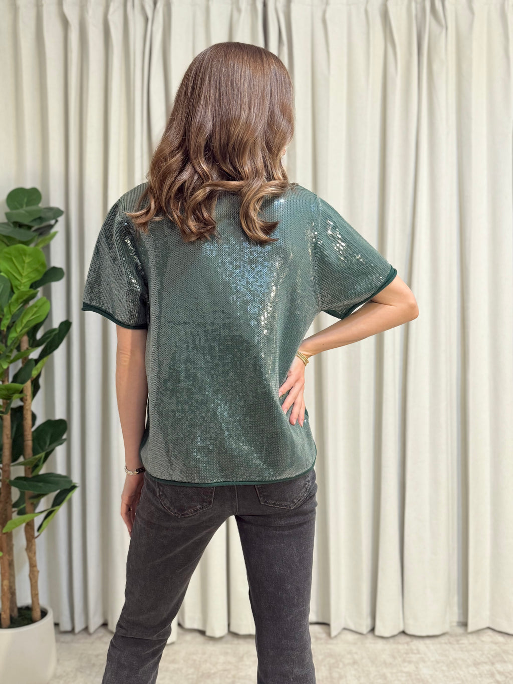 Sequin Green Top