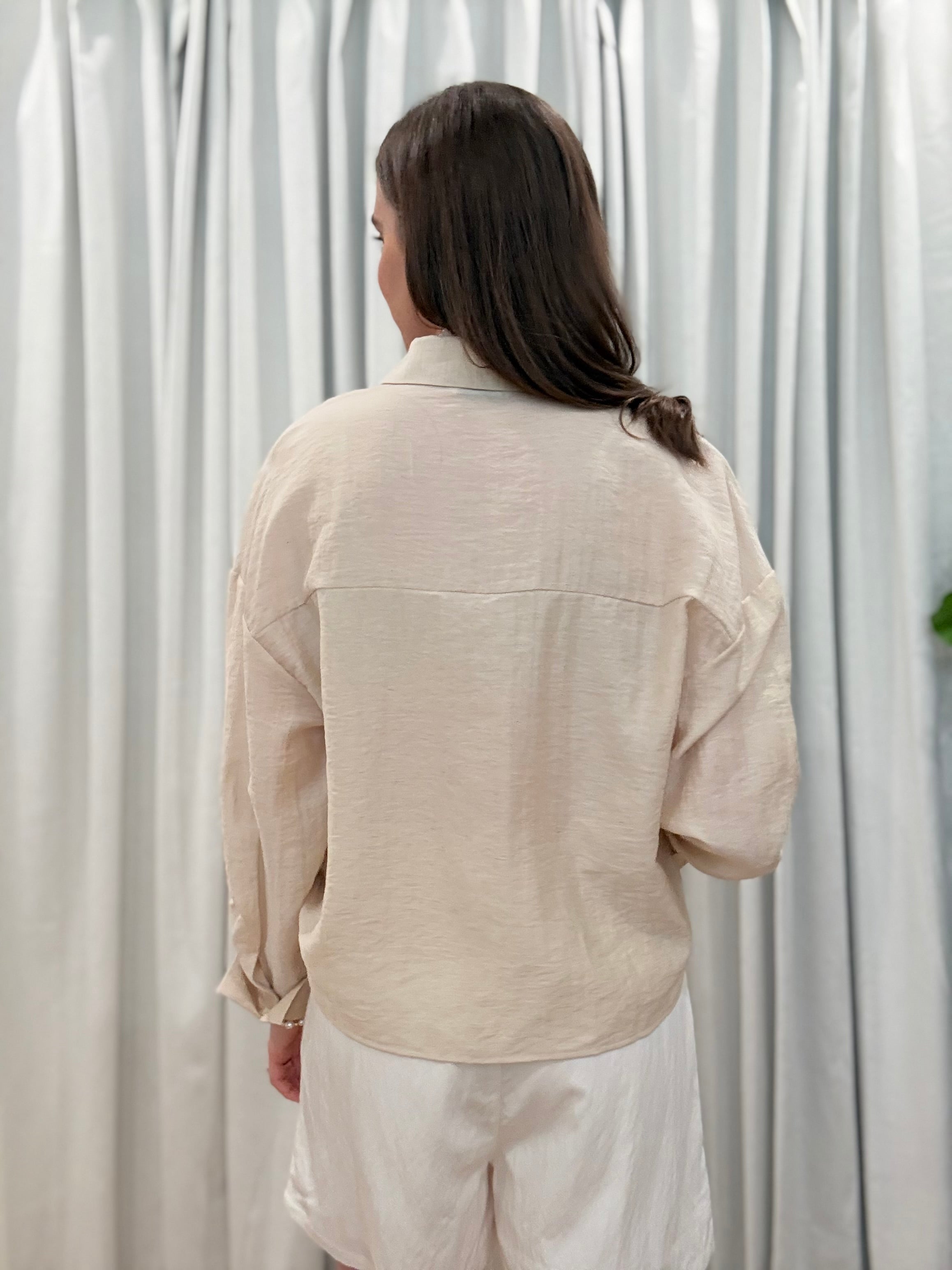 Linen Rolled Sleeve Shirt