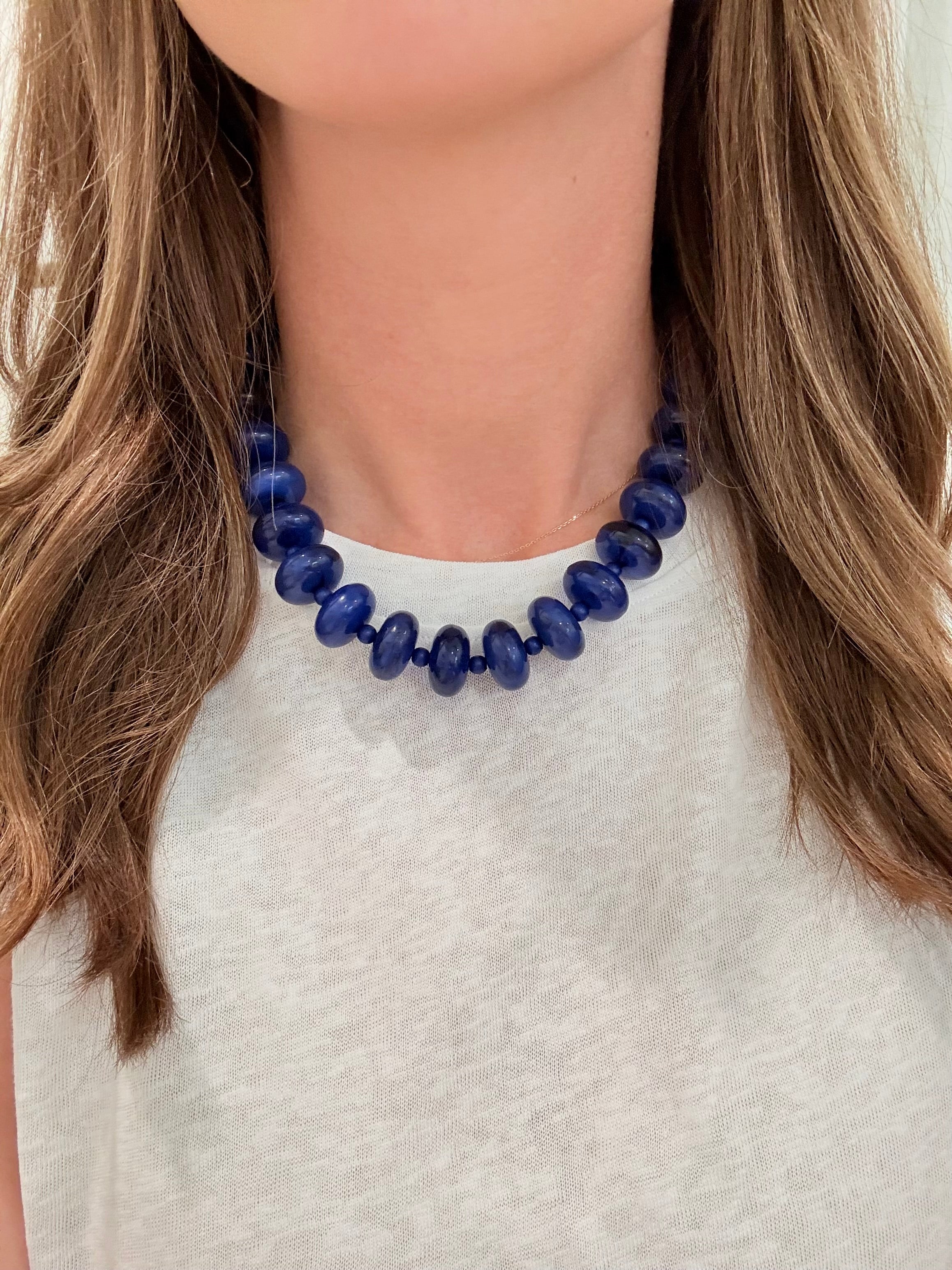Marble Beaded Statement Necklace