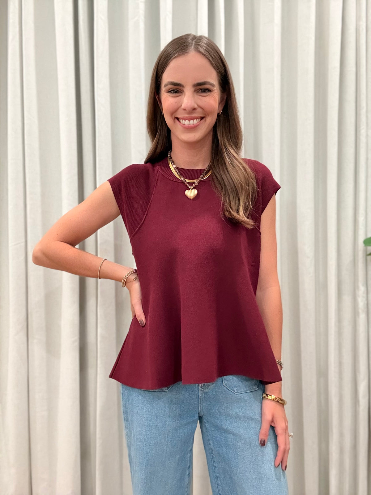 Flared Knit Top