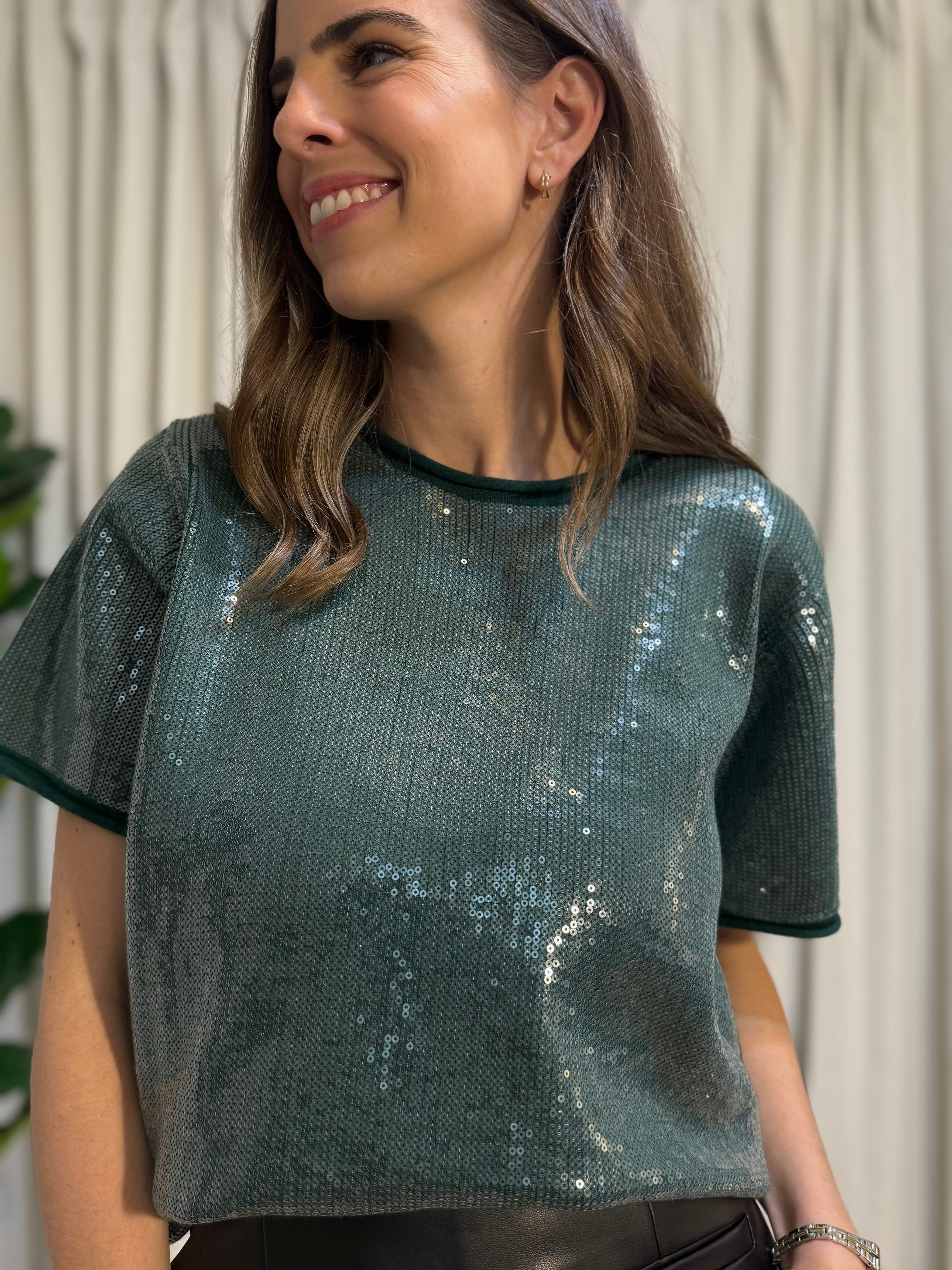 Sequin Green Top