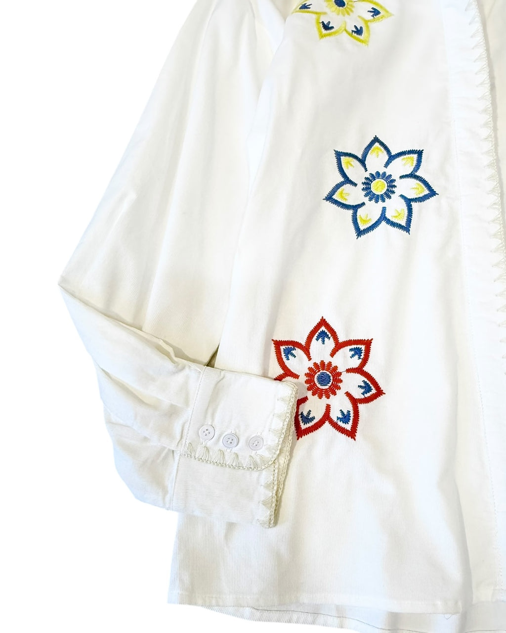 Embroidered Corduroy Top