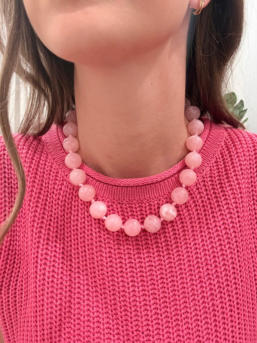 Marble Beaded Statement Necklaces